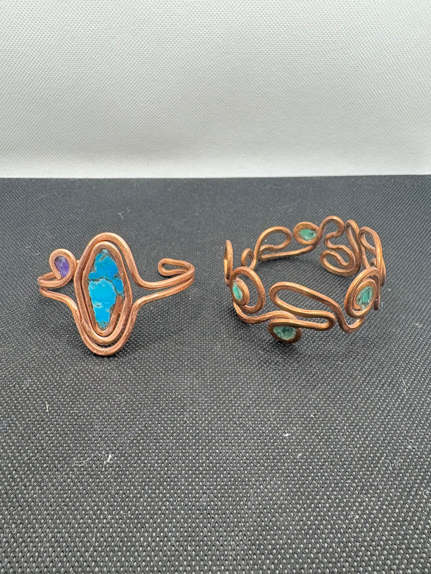 Copper Cuff Bracelet with Gems