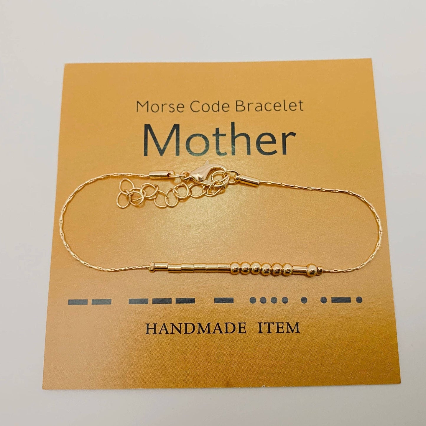 Handmade Golden Morse Code Bracelet: Never give up