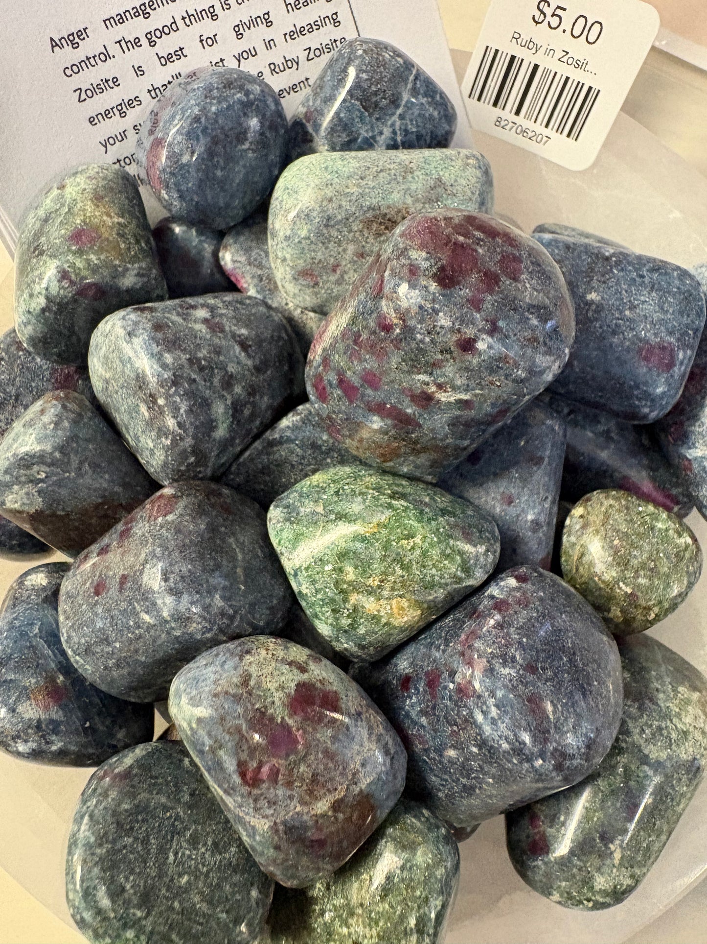 Ruby in Zosite Tumbled