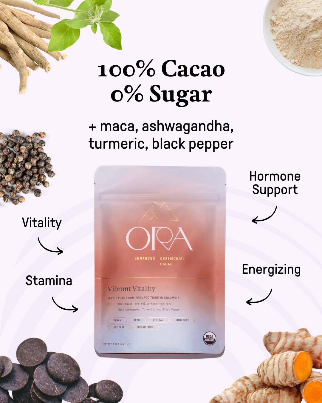 Vibrant Vitality Cacao - Organic Ceremonial Chocolate: 1/2 lb