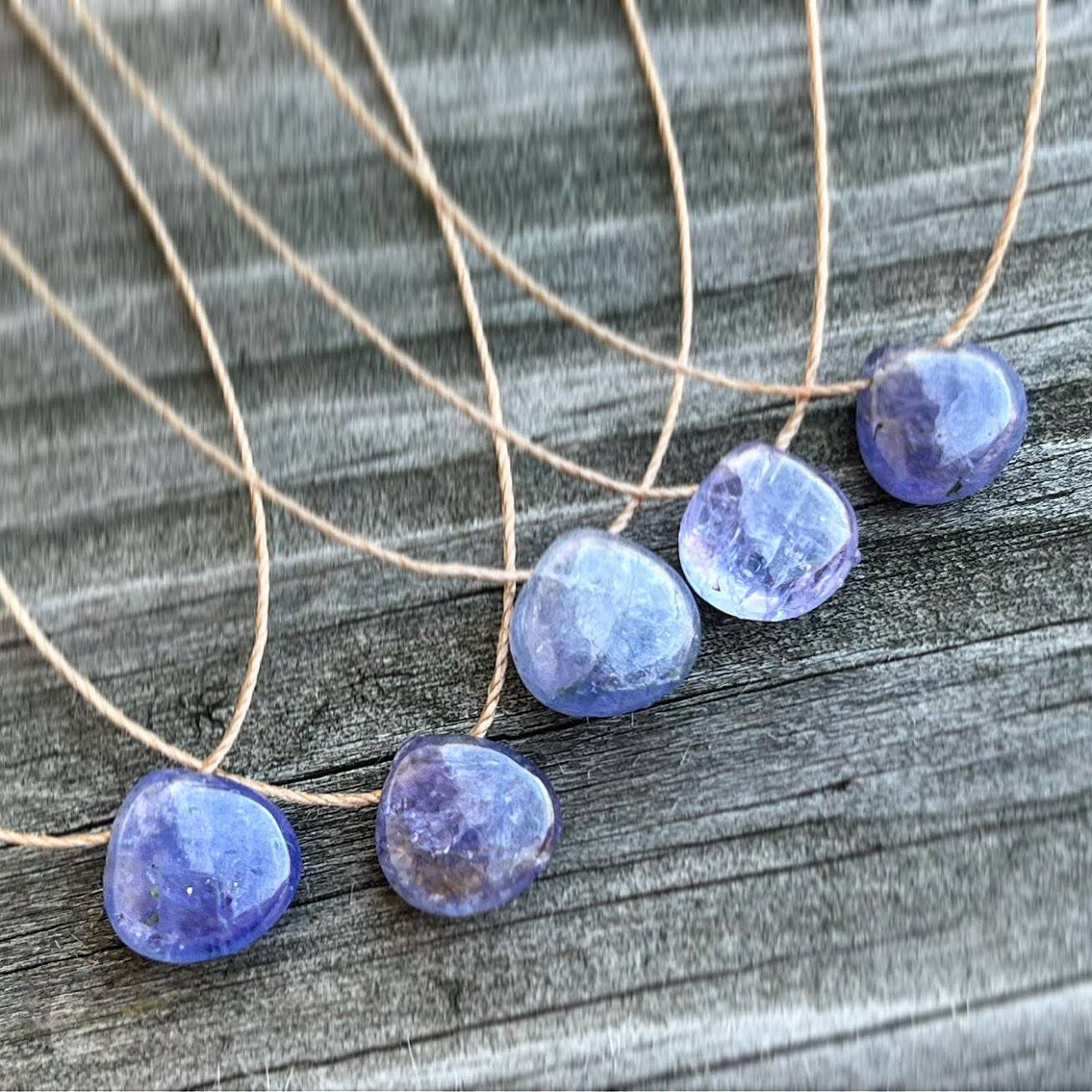Tanzanite Gemstone Smooth Teardrop Necklace: 16, 18 or 20"