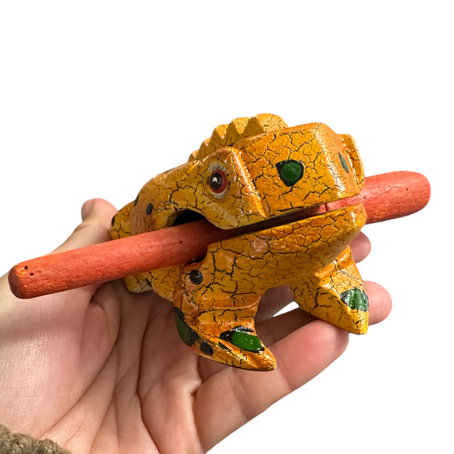 Painted Frog Musical  Percussion Instrument 3"