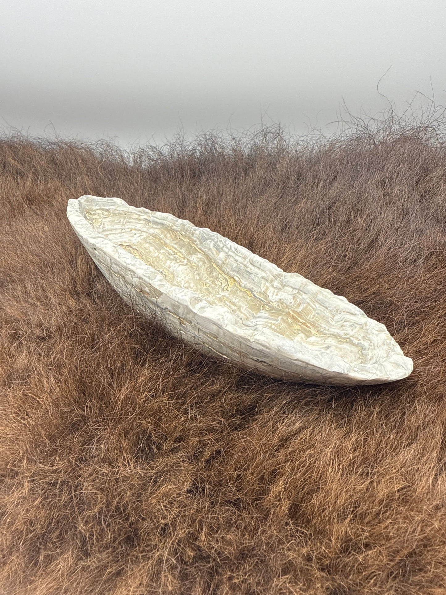 Grey Onyx Canoe Bowl