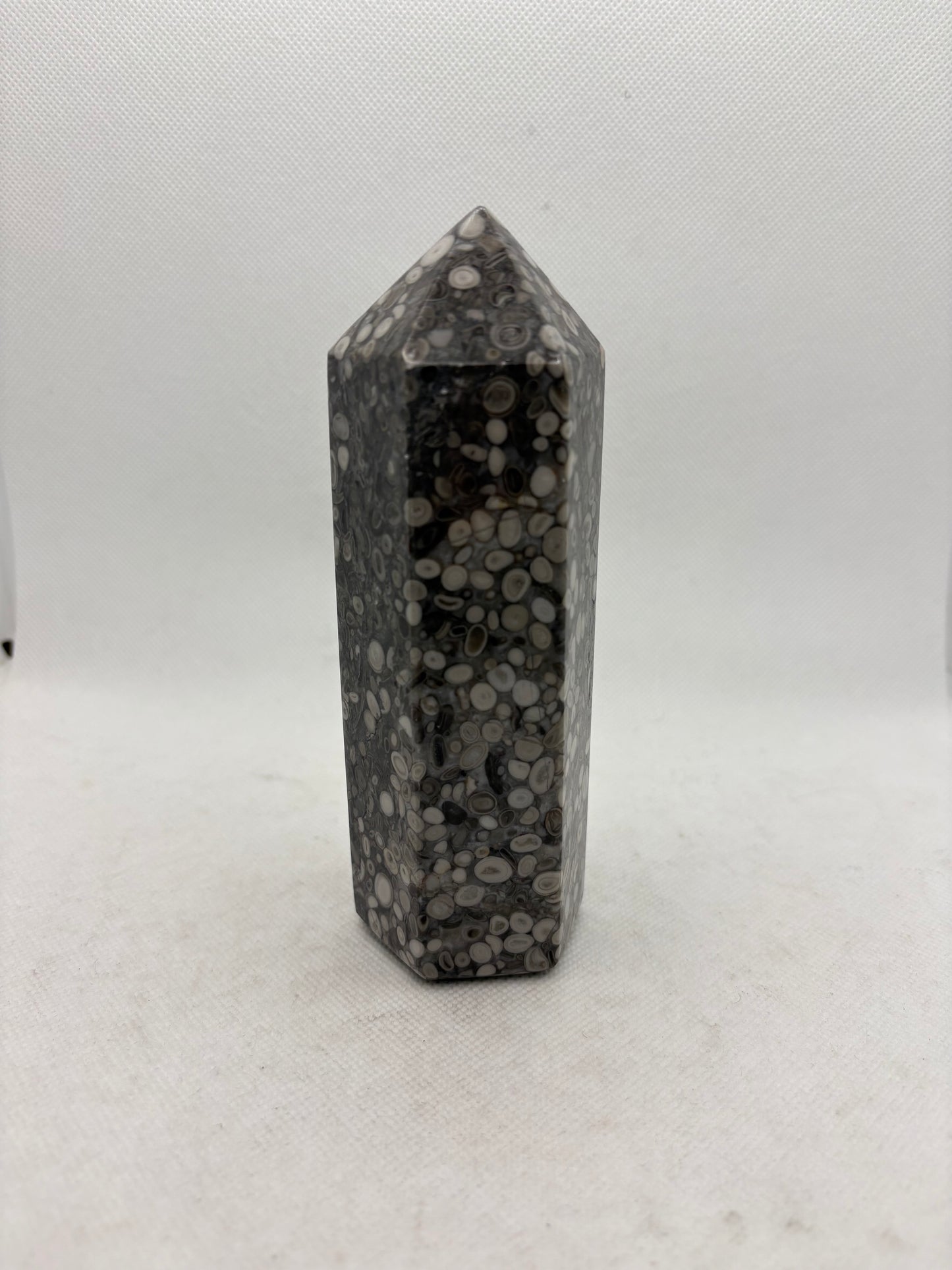 White Leopard Skin Jasper Tower
