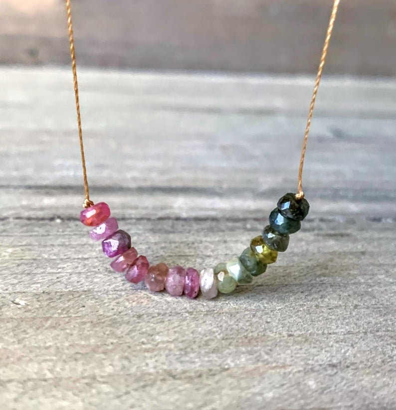 Watermelon Tourmaline Necklace: 16, 18 or 20"