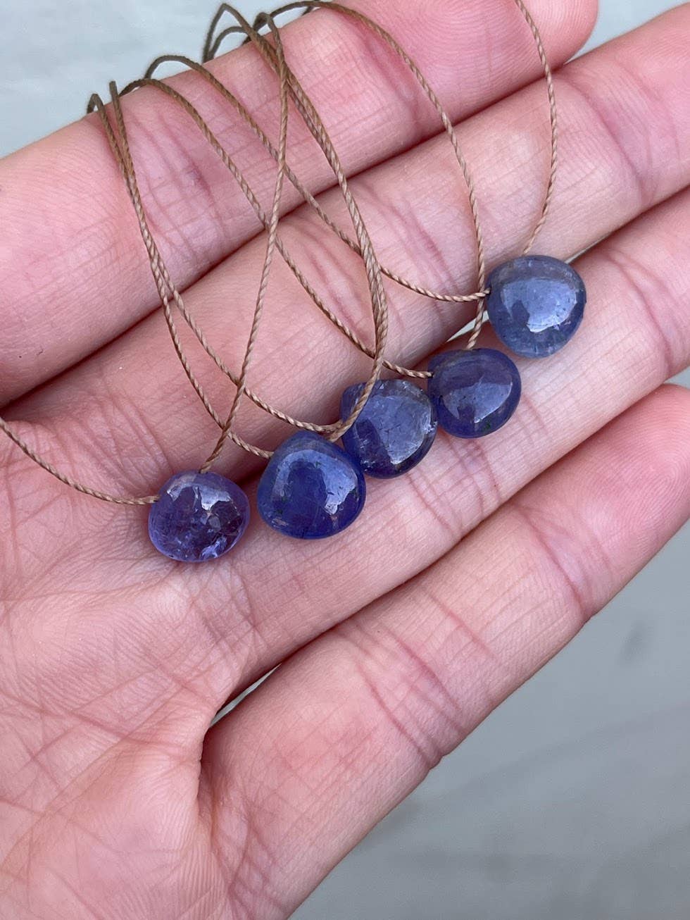 Tanzanite Gemstone Smooth Teardrop Necklace: 16, 18 or 20"