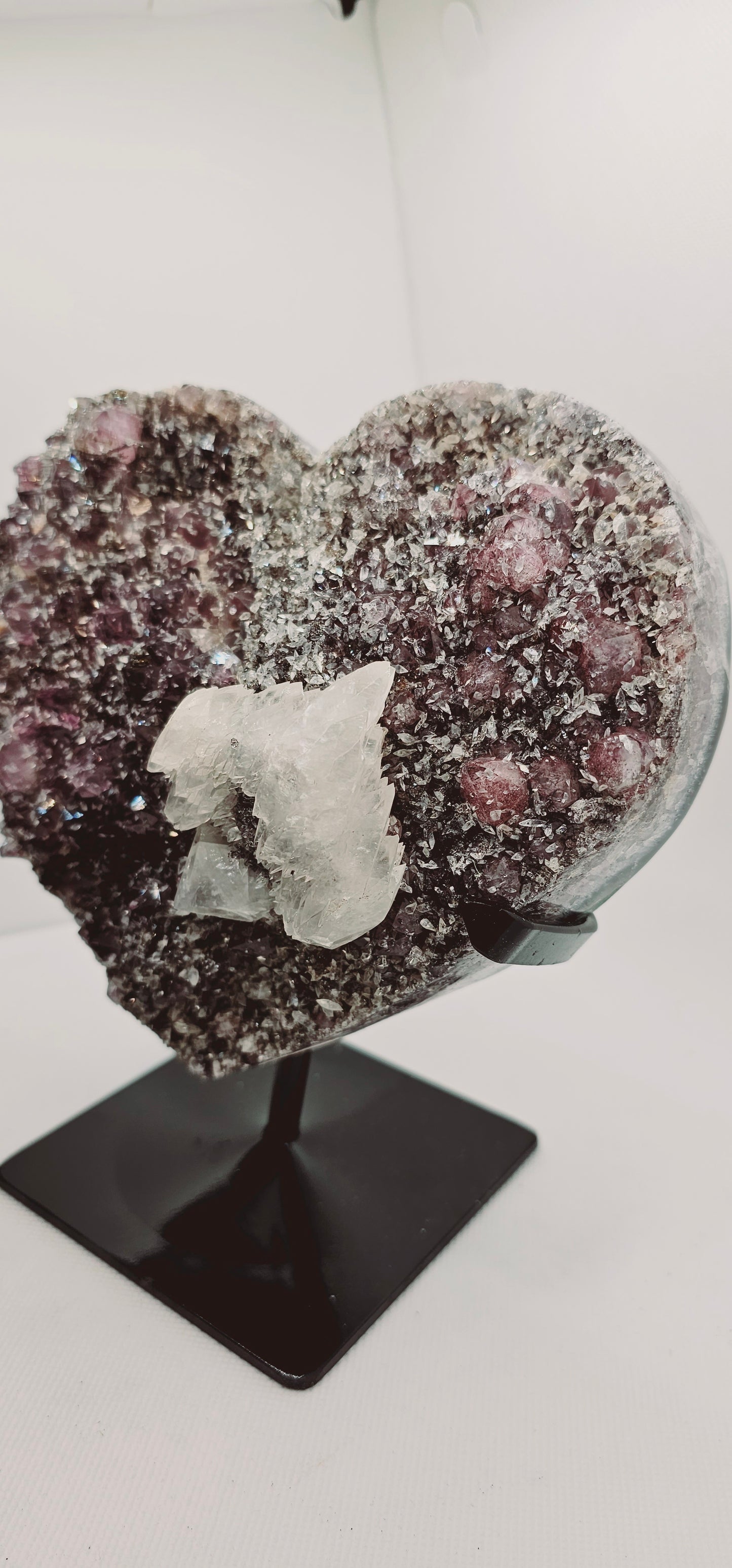 Amethyst Heart on Stand