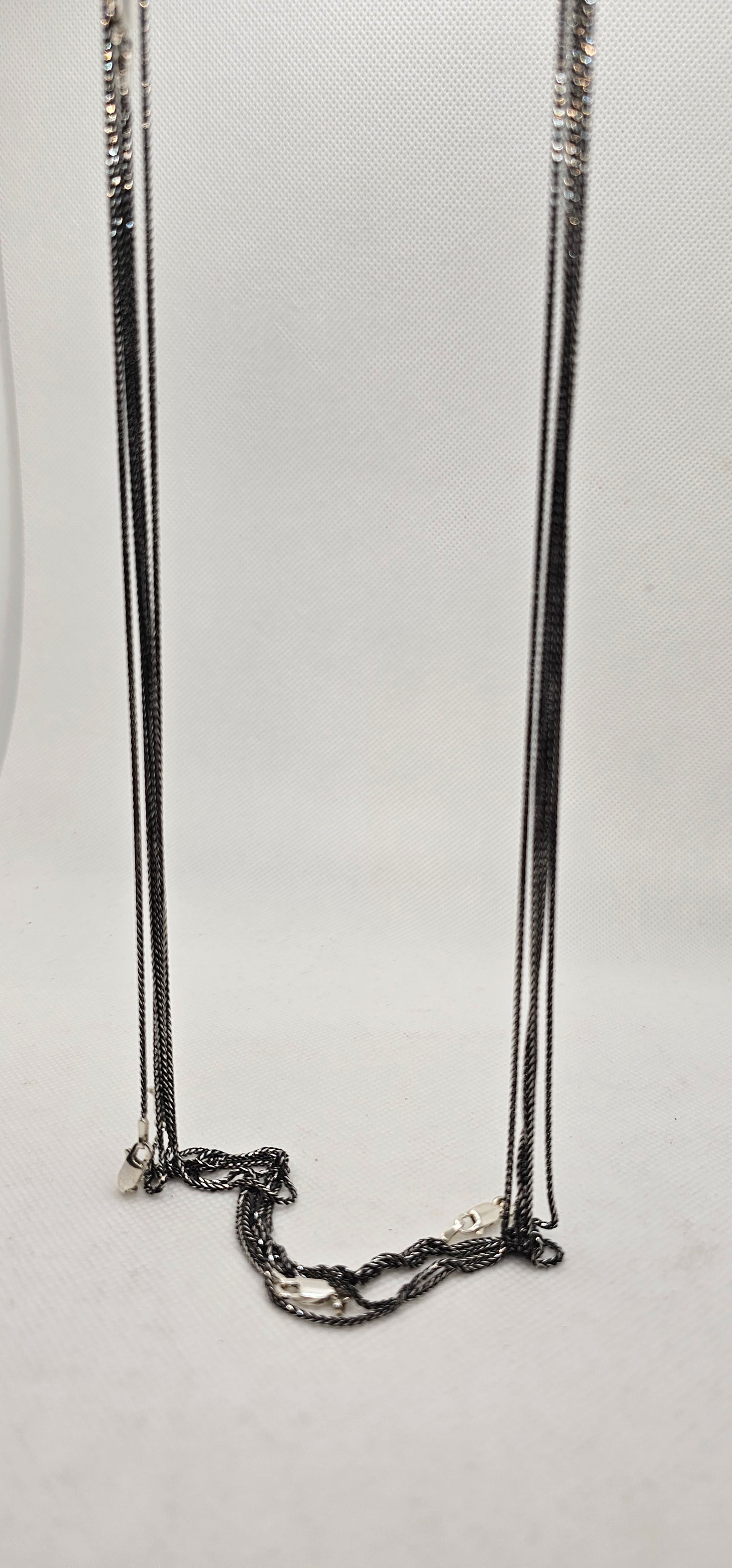 Black & Sterling Silver Chain- 28 Inches