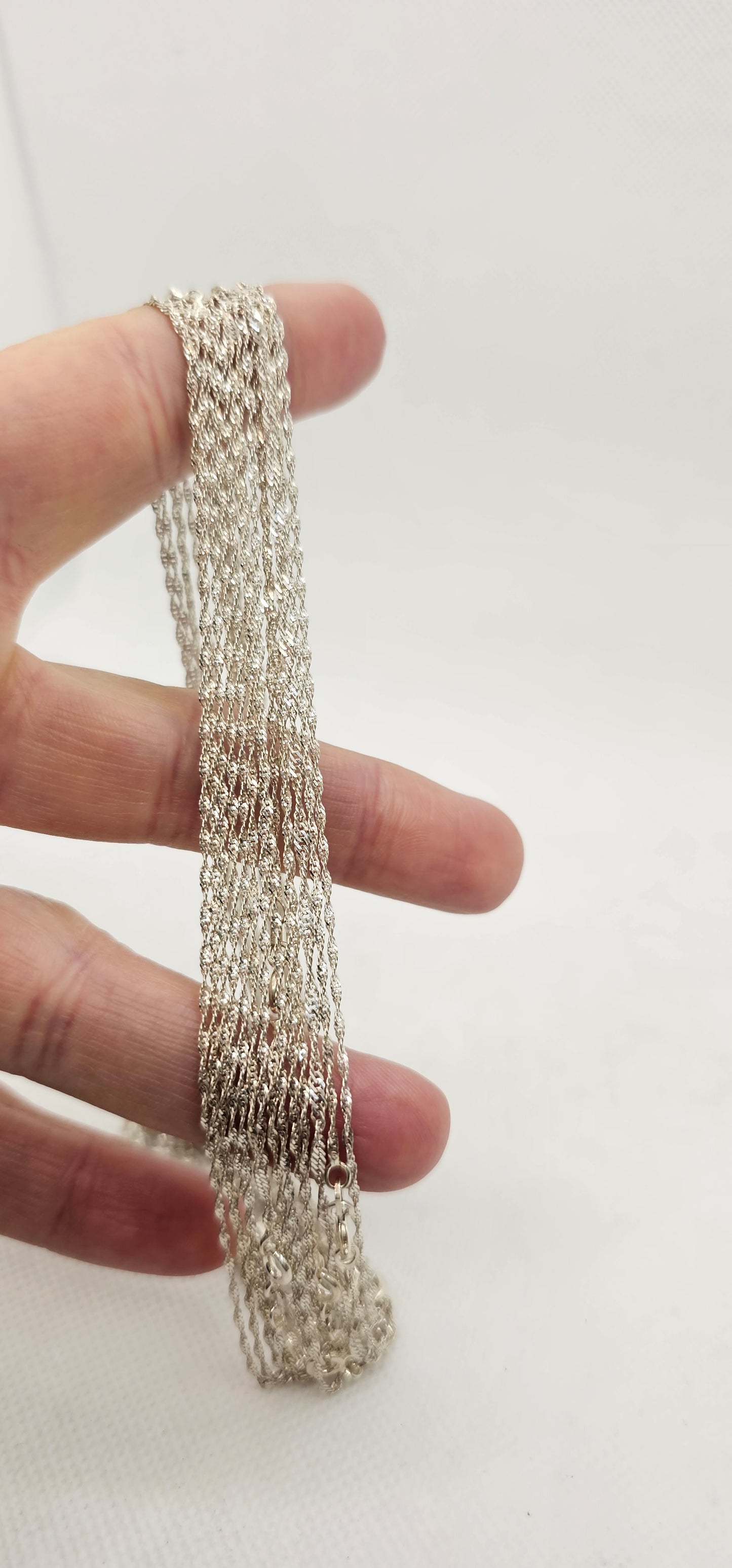 Sterling Silver Woven Delicate Chain 14 Inches