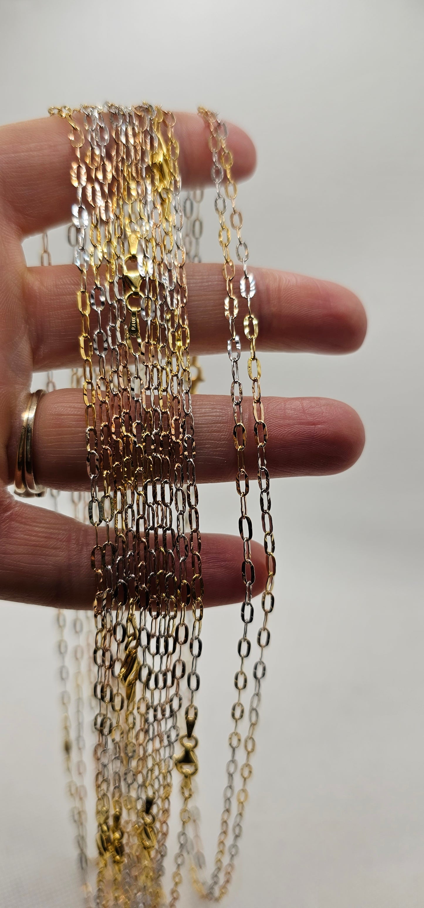 Gold, Silver, Copper Trifecta Necklace- 16 Inches