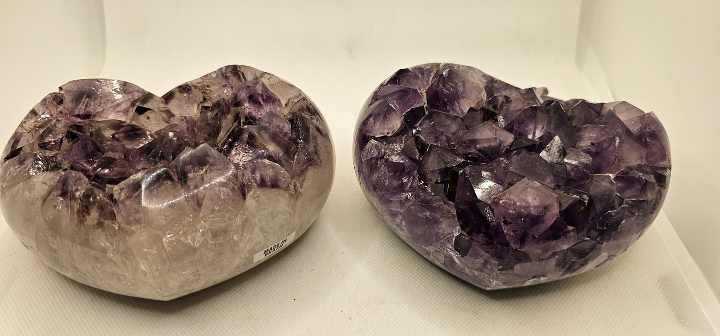 Amethyst Hearts- Druzy Points (Medium)