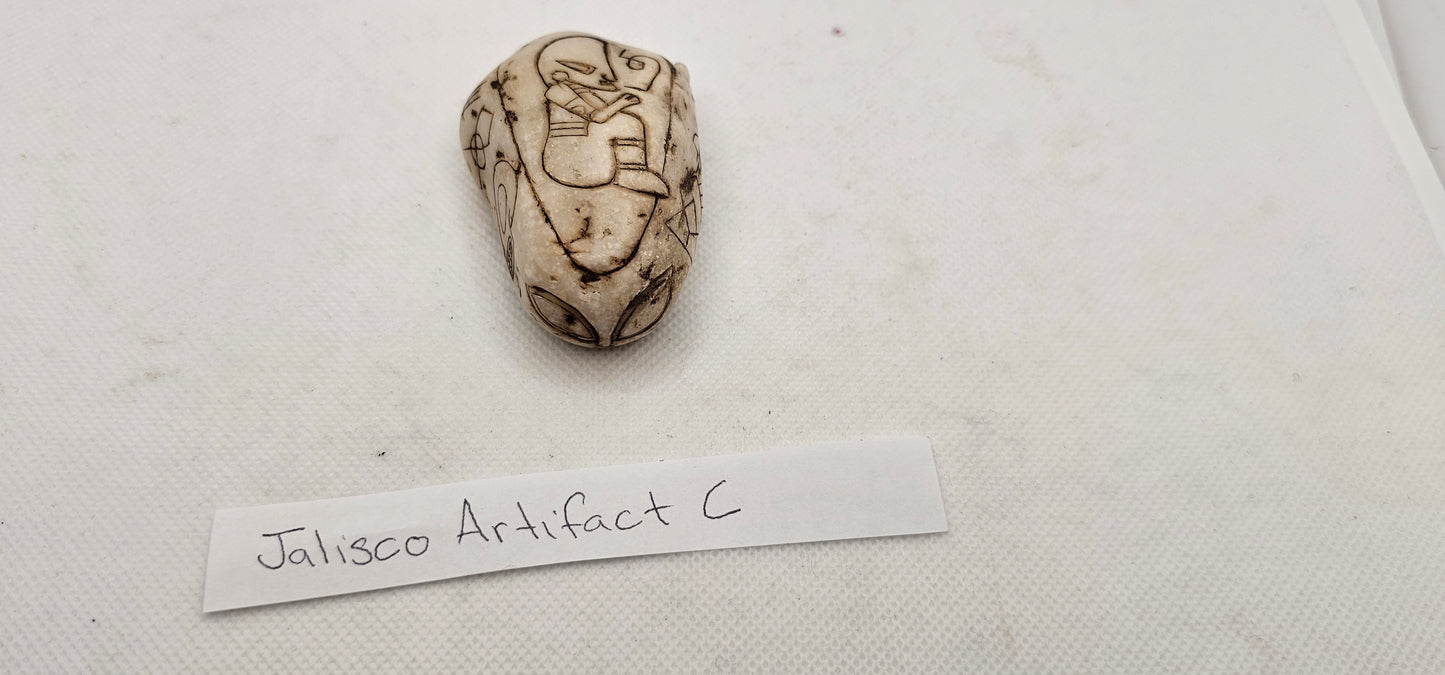 Jalisco Mexico Artifacts- Alien Carvings- Artifacts A & C- E Palm Size