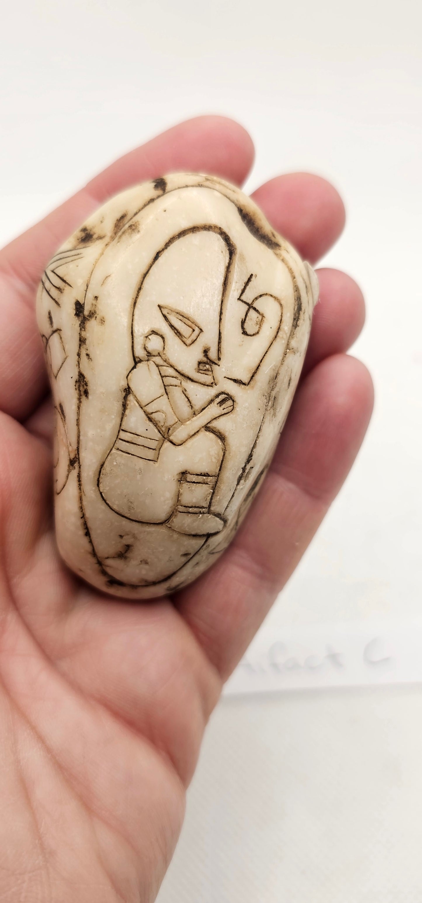 Jalisco Mexico Artifacts- Alien Carvings- Artifacts A & C- E Palm Size