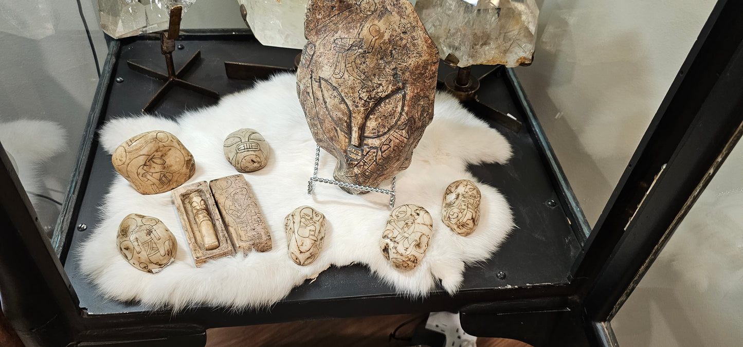 Jalisco Mexico Artifacts- Alien Carvings- Artifacts A & C- E Palm Size