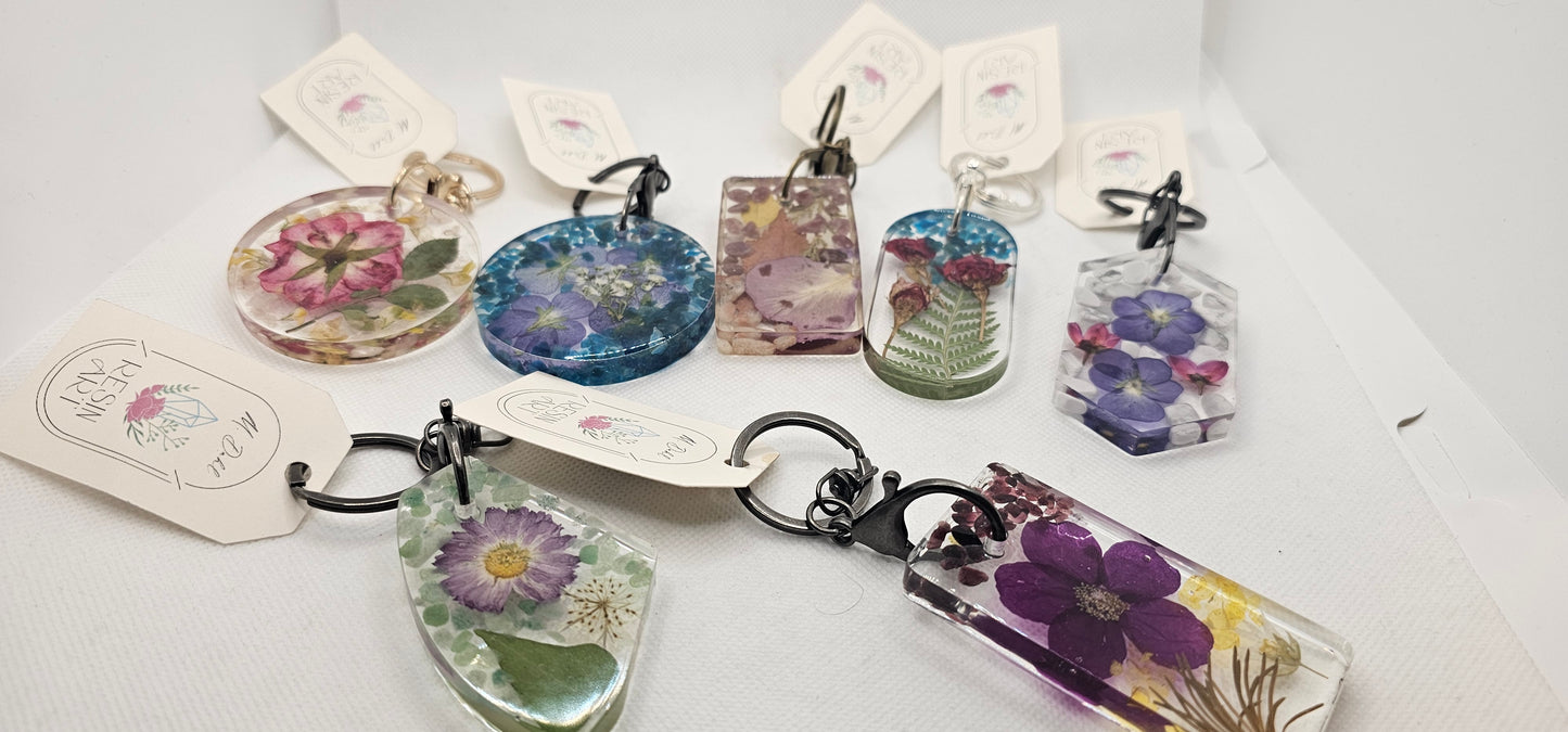 Wildflower Key Chains encased in Resin Made in Montana
