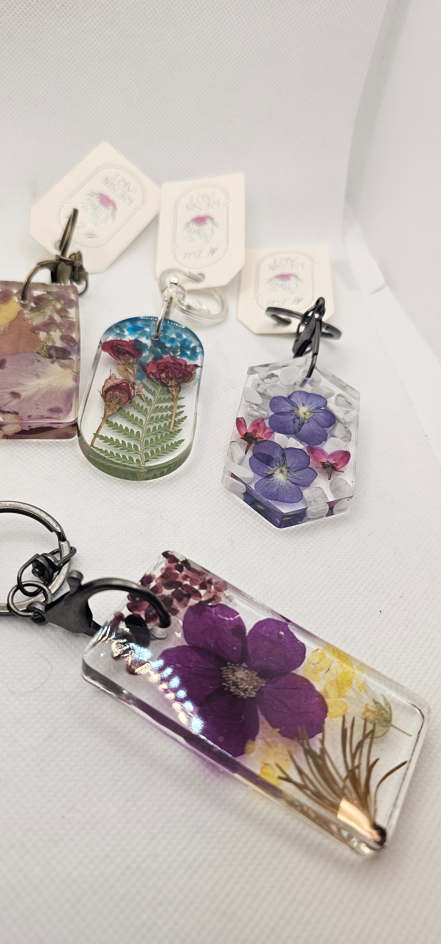 Wildflower Key Chains encased in Resin Made in Montana