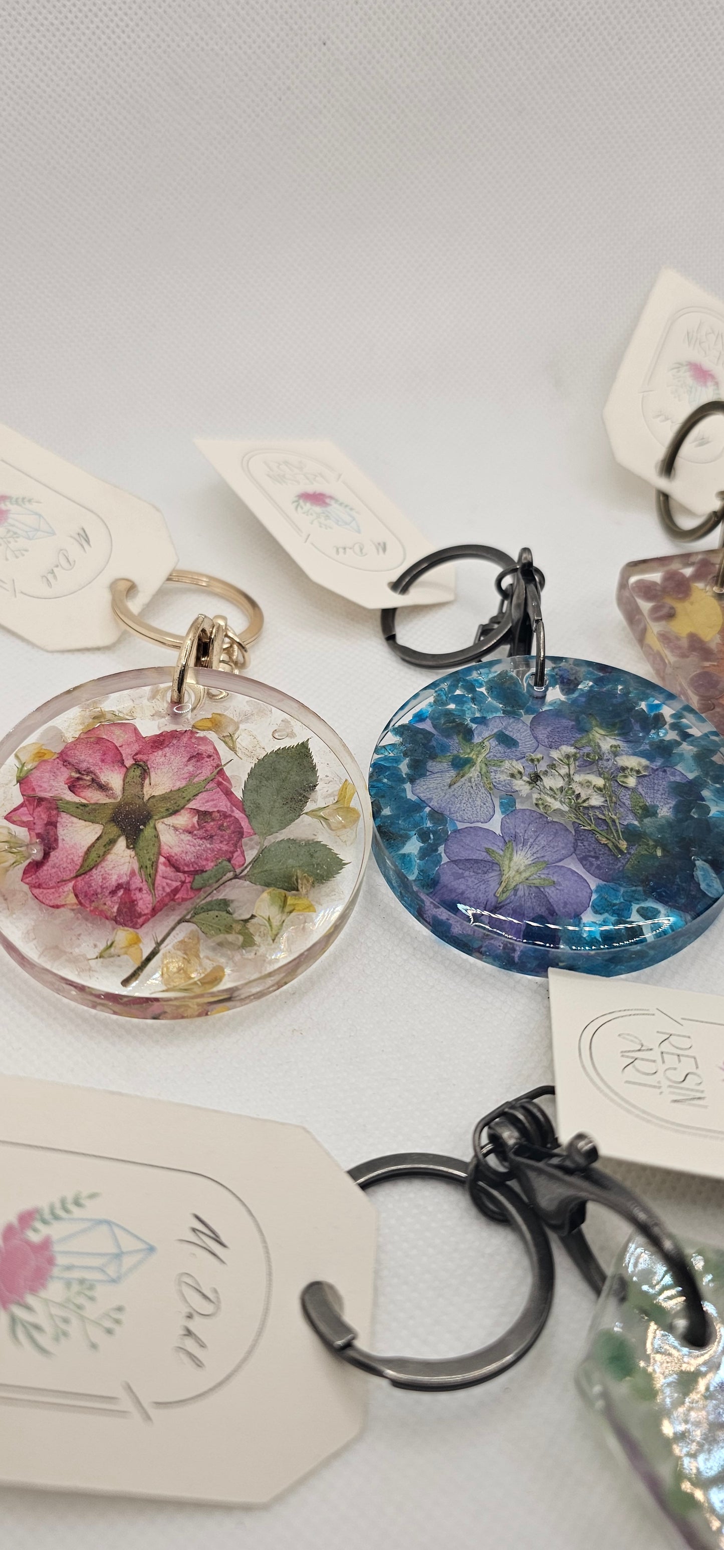 Wildflower Key Chains encased in Resin Made in Montana