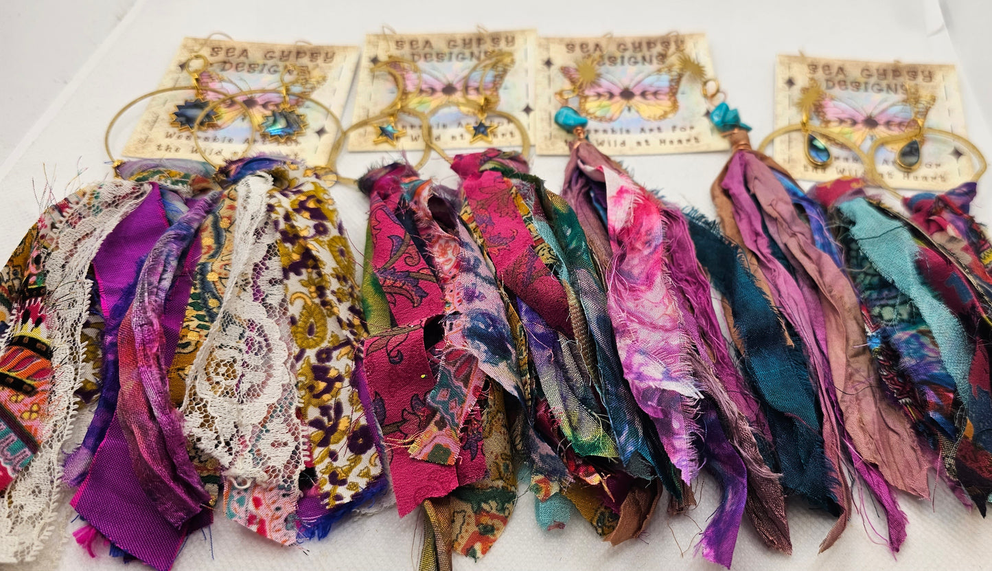 Shambhala Earrings with Stone Center