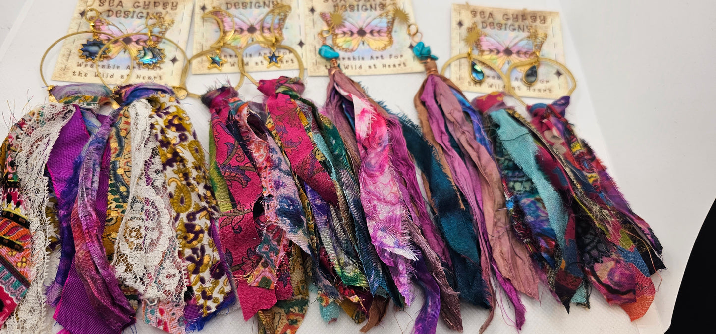Shambhala Earrings with Stone Center