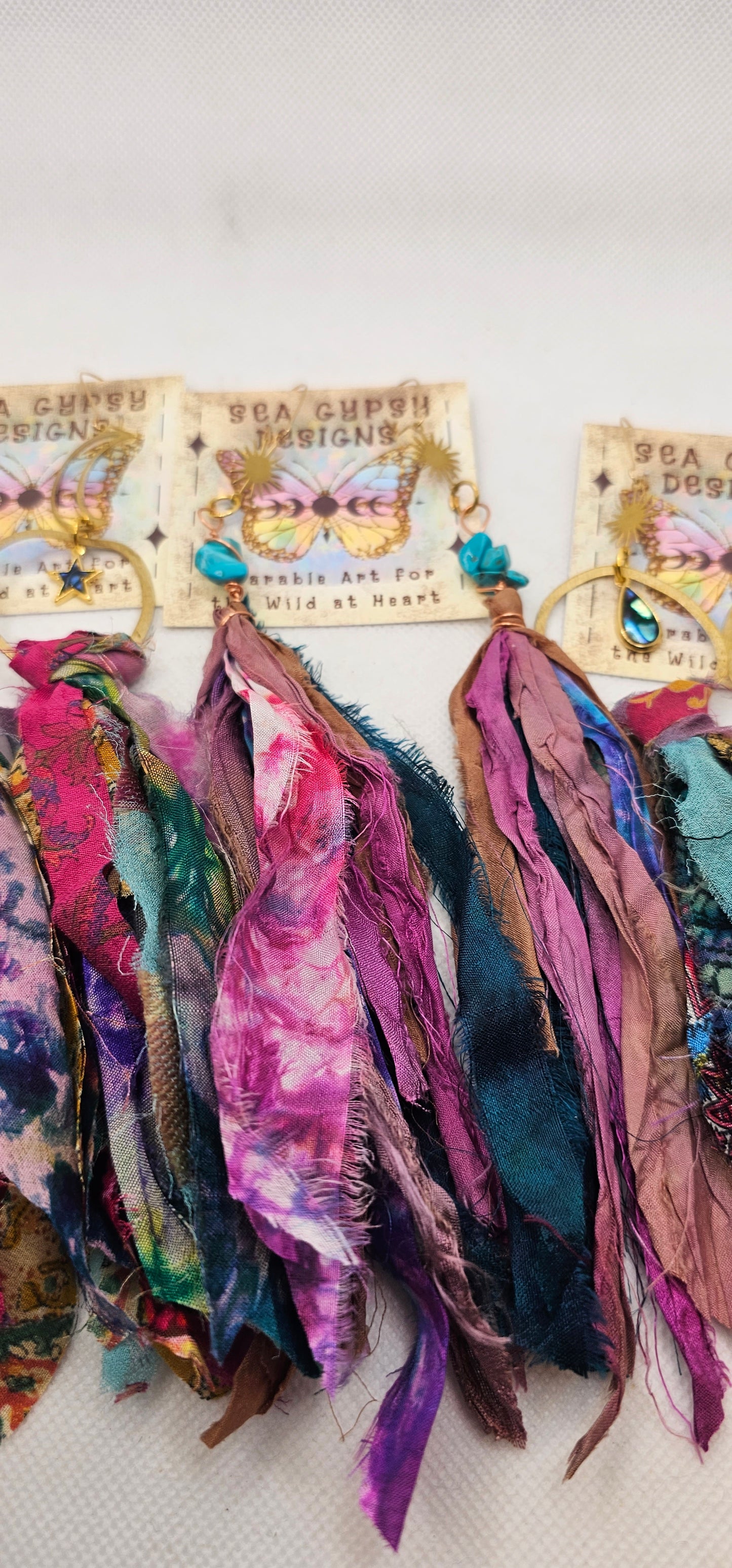 Shambhala Earrings with Stone Center