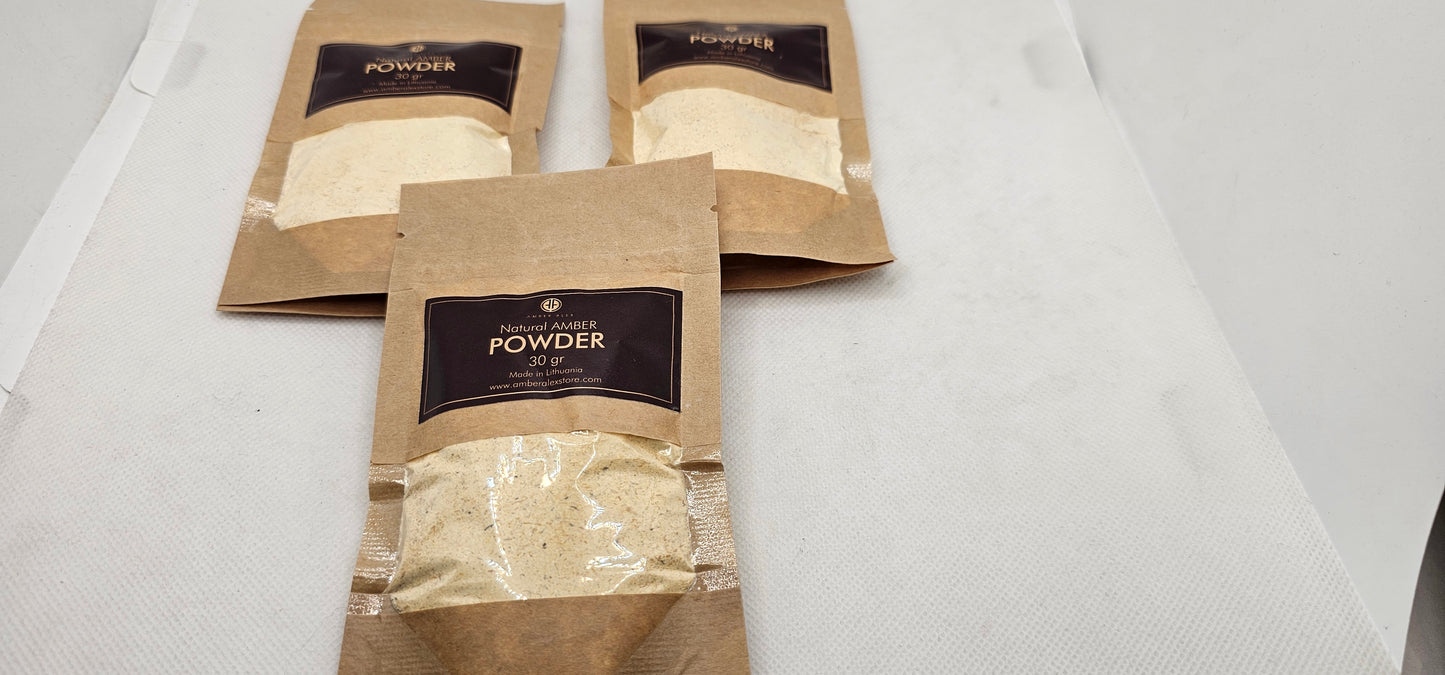 Amber Powder- 30 Gram package- From Lithuania