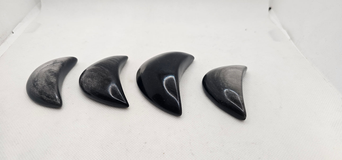 Rainbow Obsidian Half Moon 1/2 Palm Size