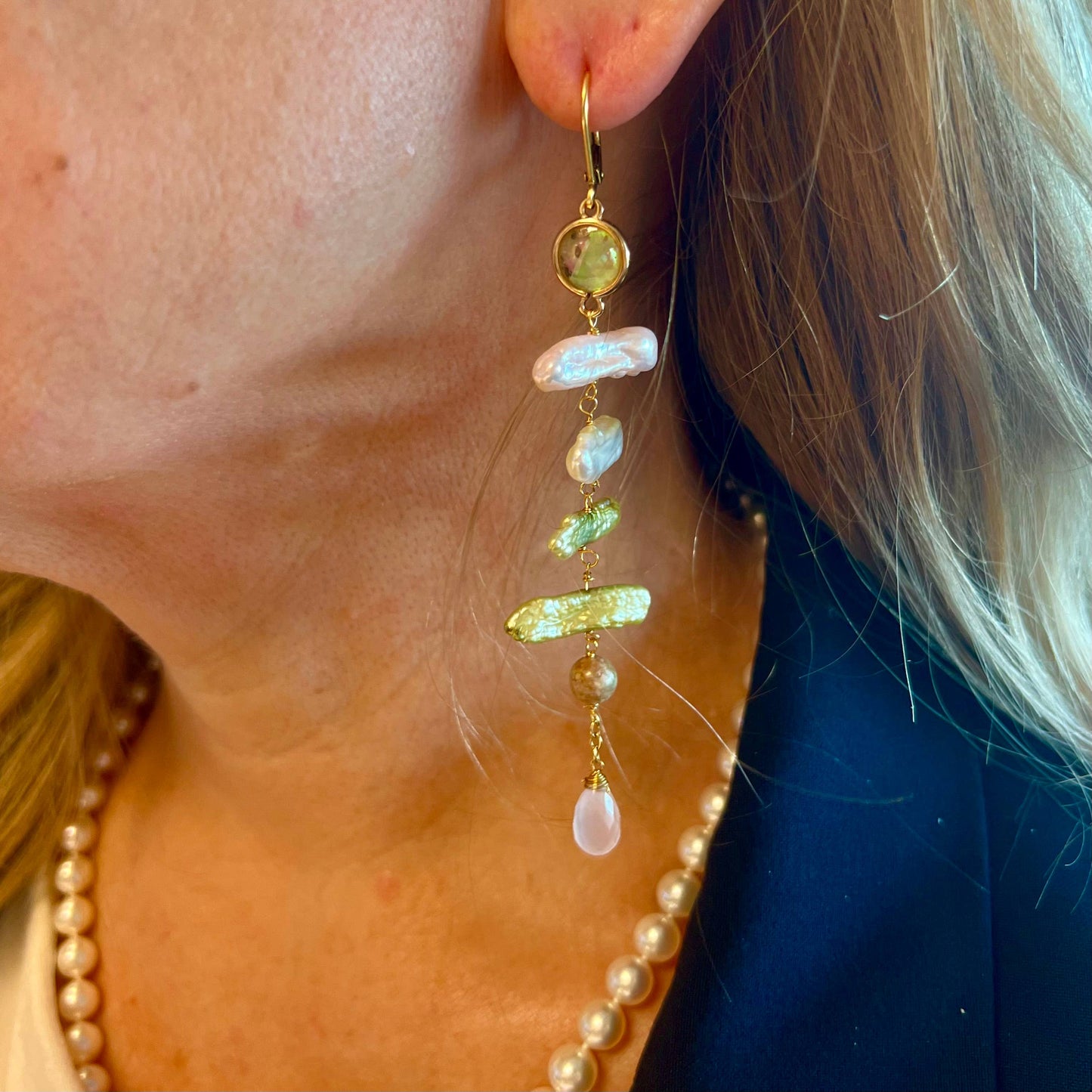 Club Lounge pearl dangle earrings