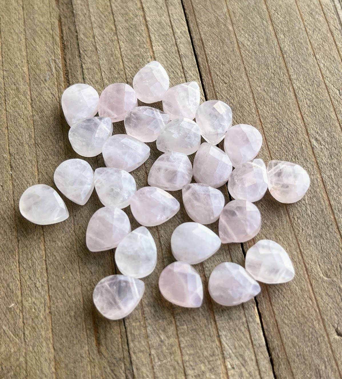 Rose Quartz Faceted Flat Teardrop Necklace: 16, 18 or inches