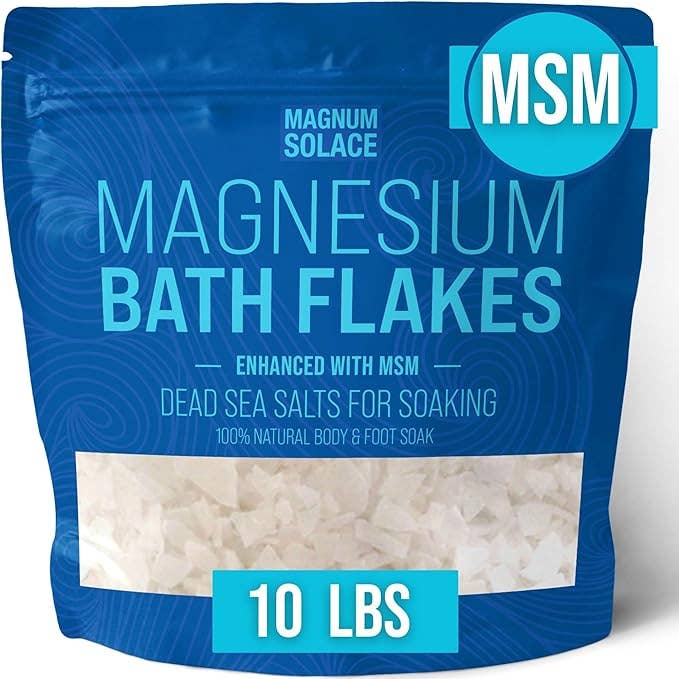 Magnesium Bath Flakes, Bath Soak/Foot Soak With MSM: 3LB