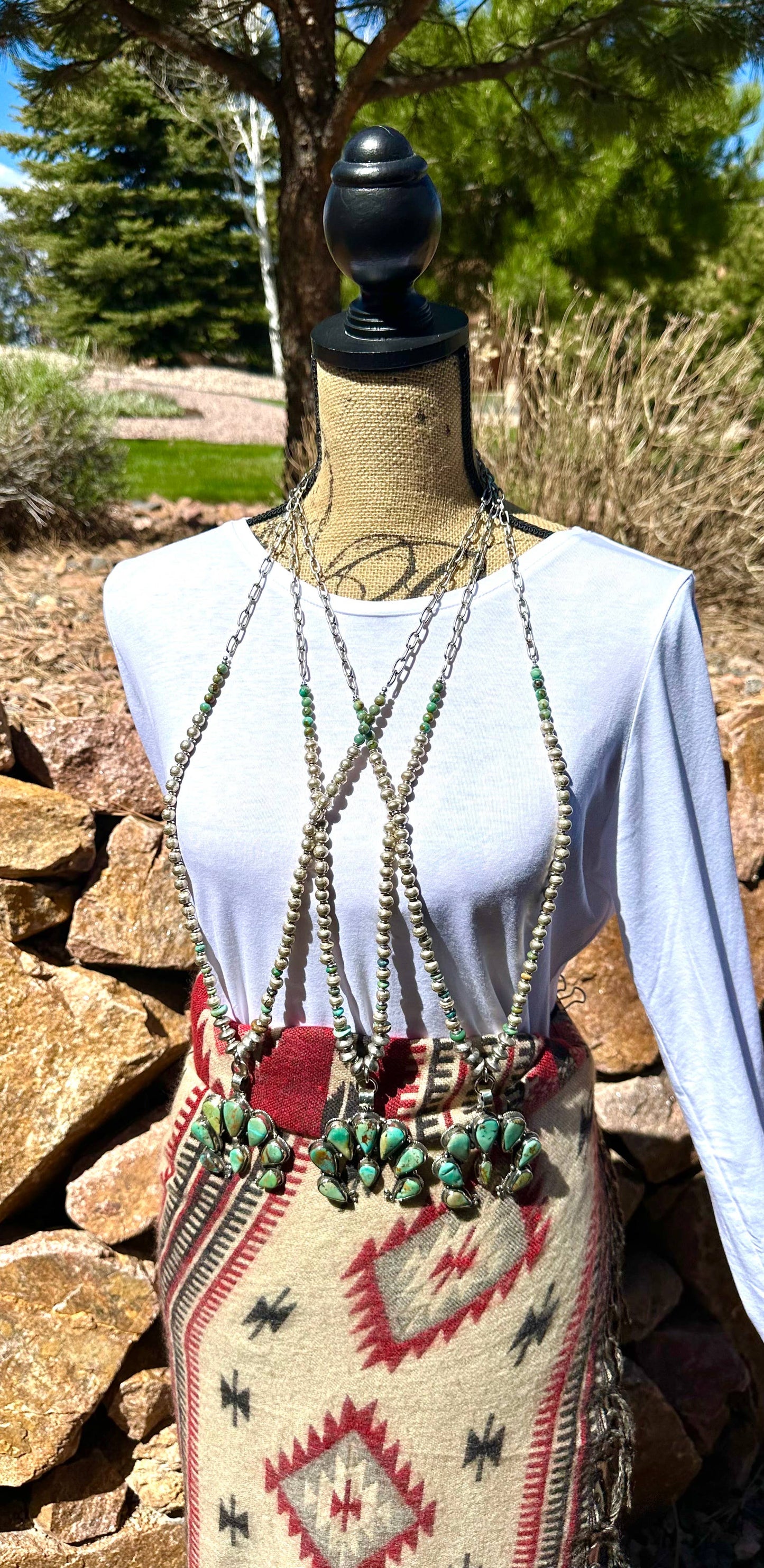 Adjustable Naja and Turquoise Necklace