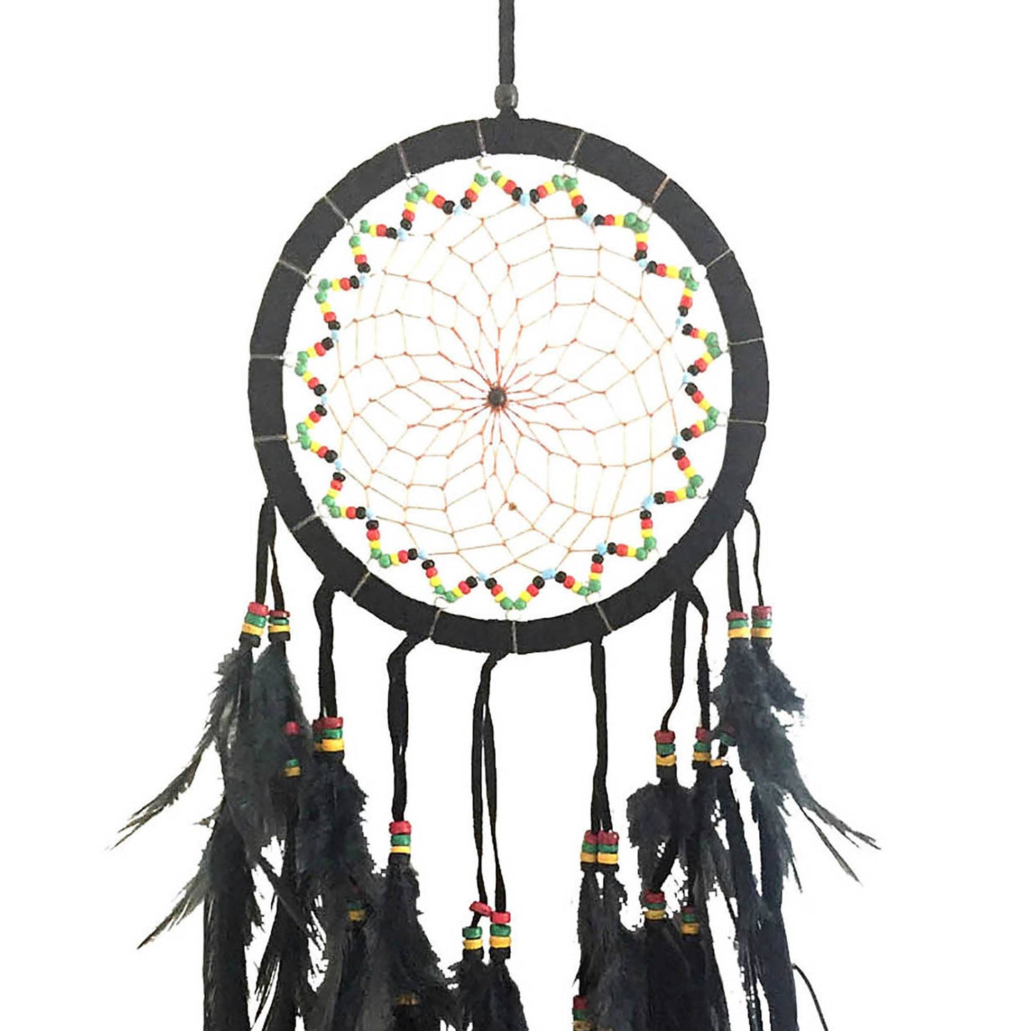 Rasta Bead Dream Catcher In Black