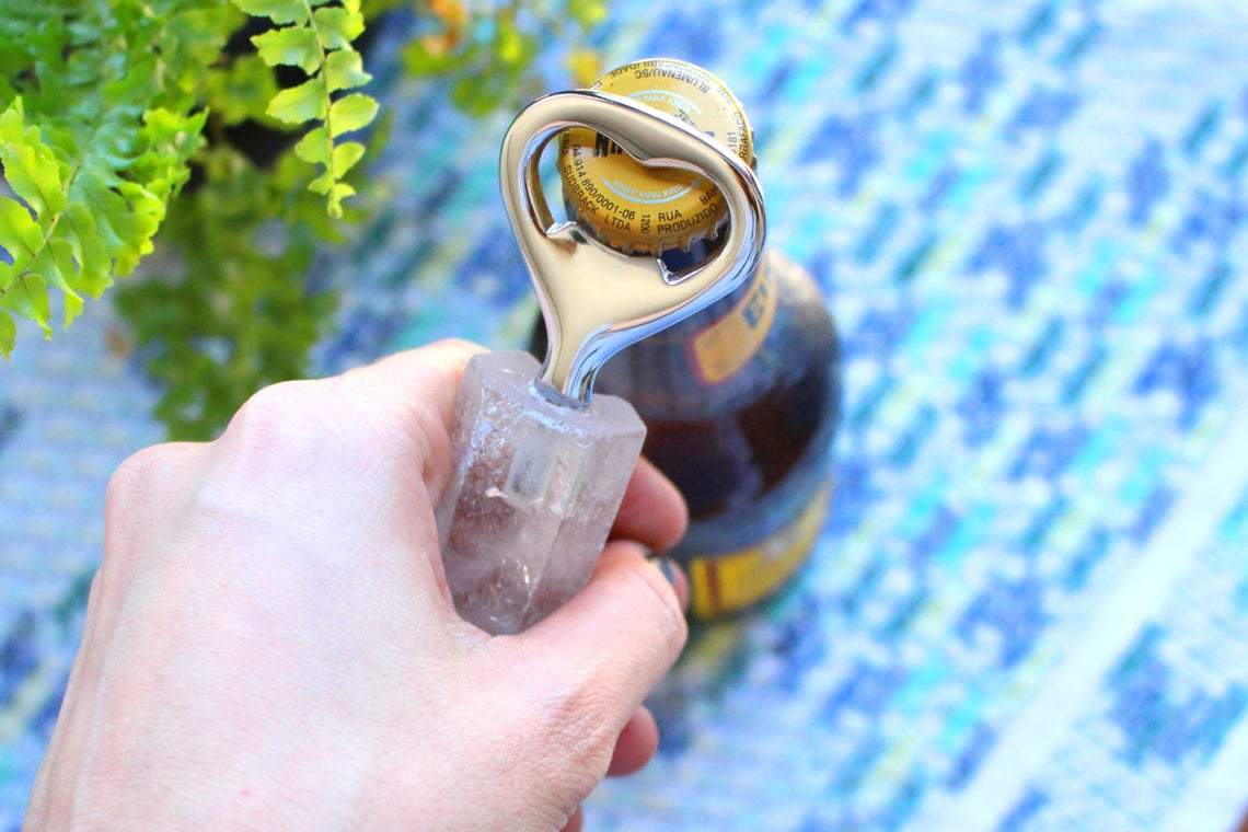 Natural Stone Bottle Opener Citrine, Agate, Rose, Sodalite, Amethyst and Crystal Quartz
