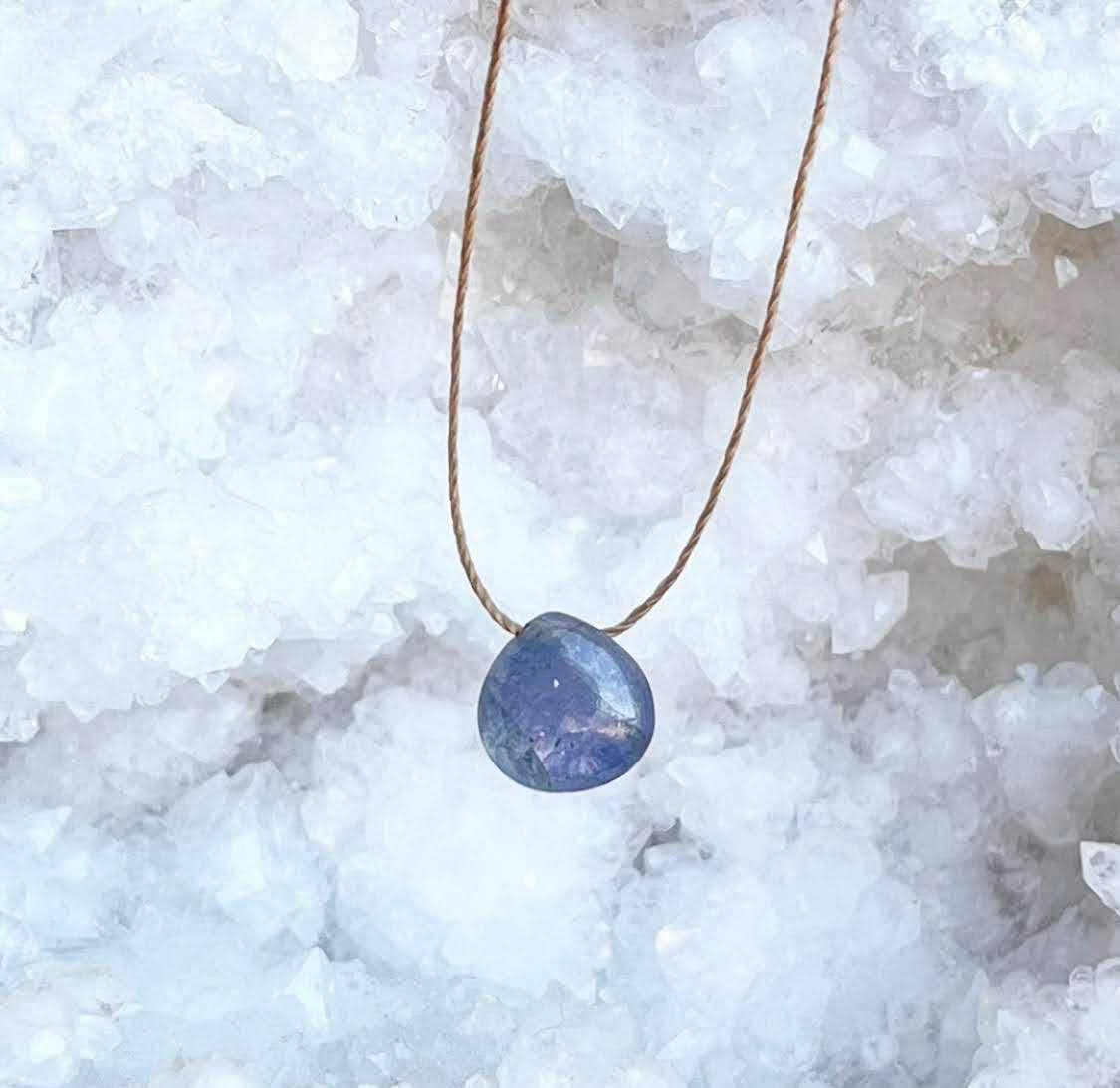Tanzanite Gemstone Smooth Teardrop Necklace: 16, 18 or 20"