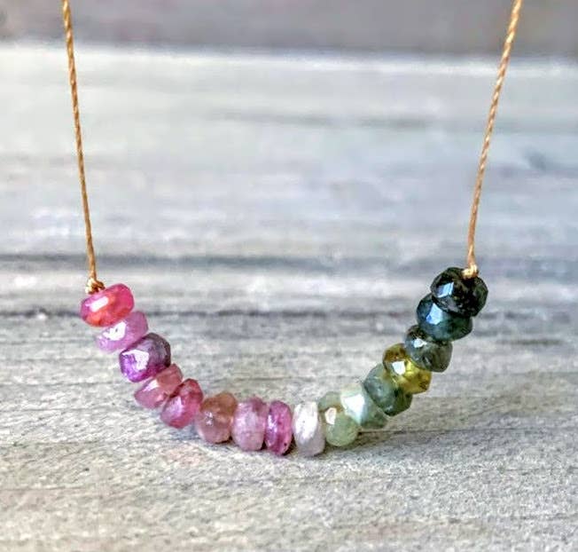 Watermelon Tourmaline Necklace: 16, 18 or 20"