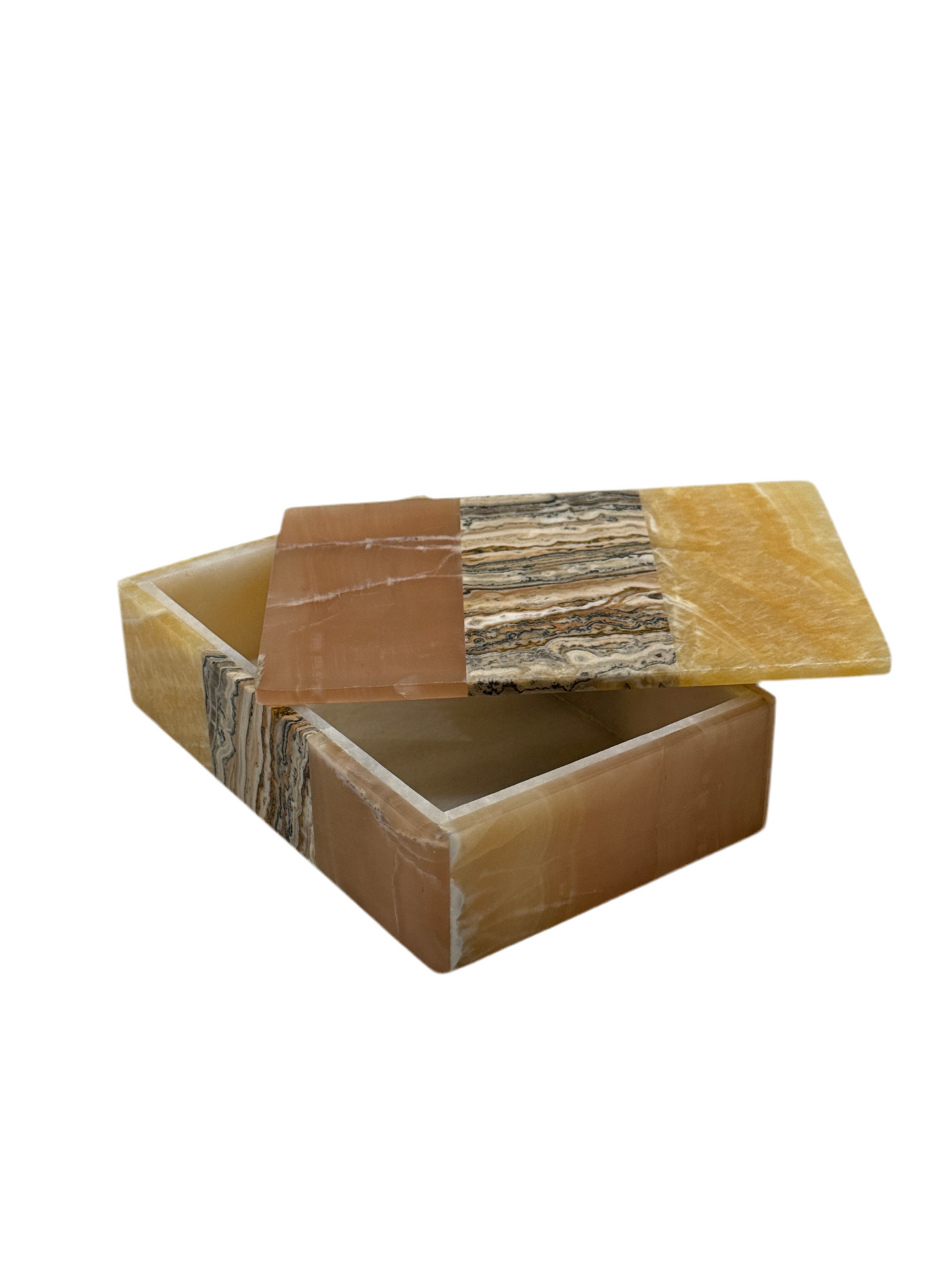 Box with Lid Various Stone Large