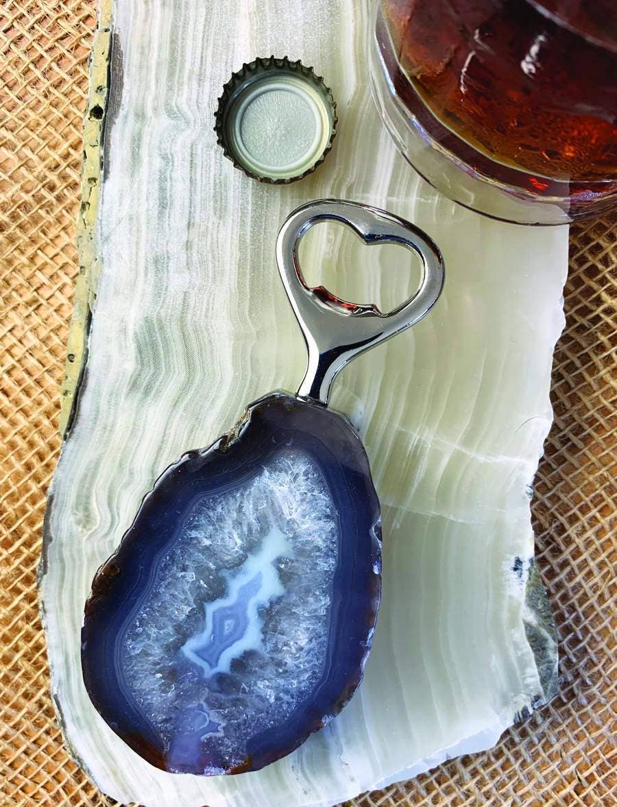 Natural Stone Bottle Opener Citrine, Agate, Rose, Sodalite, Amethyst and Crystal Quartz