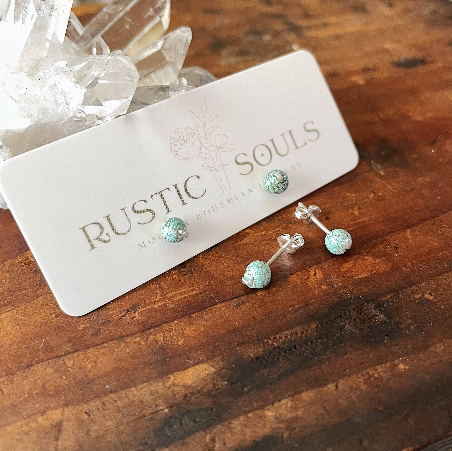 Turquoise Studs Earrings - Super Lightweight