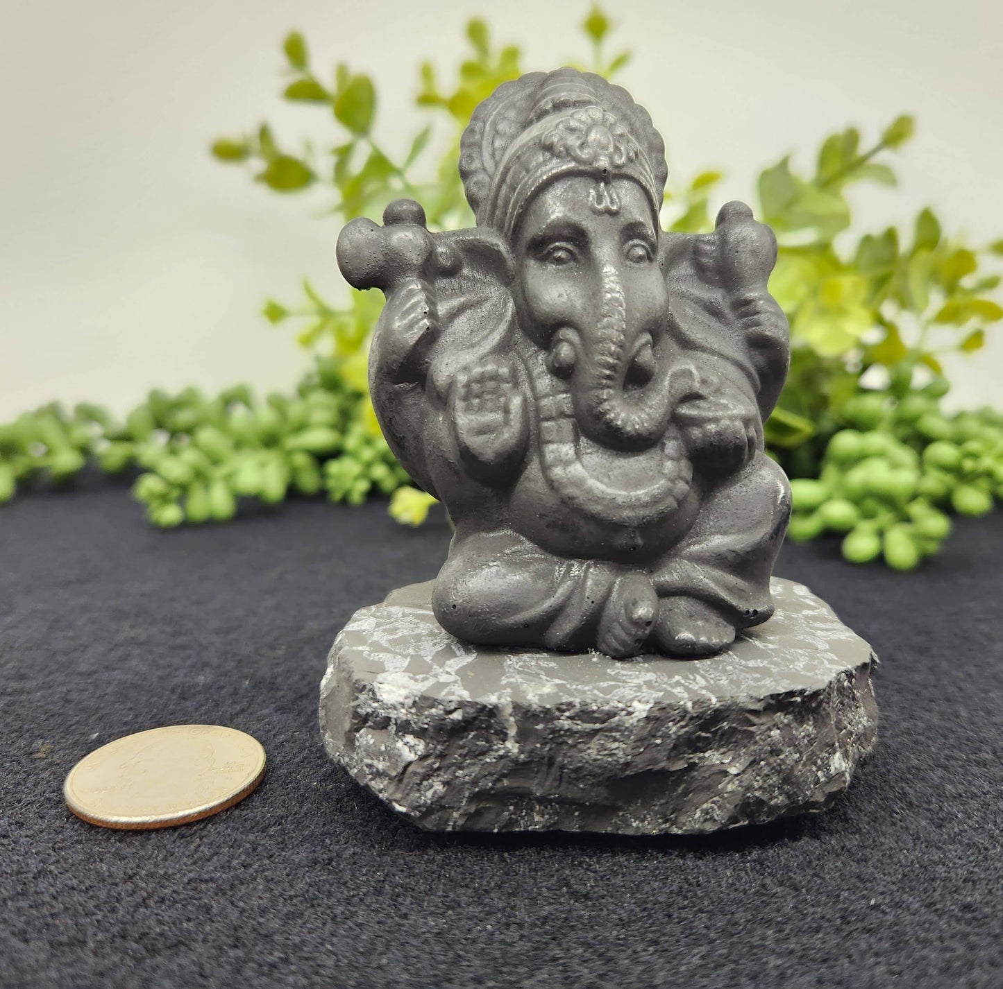 Shungite Figurine Ganesha (3.5x3x2 inches) (EMF Protection)