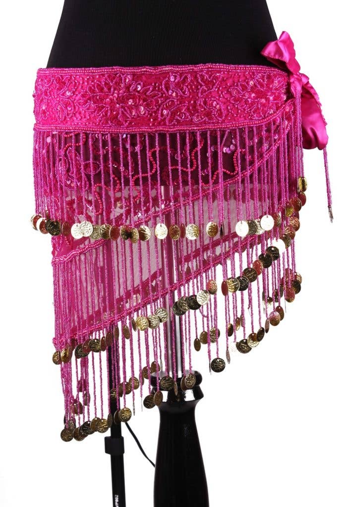Belly Dancer Belt - Short: Fuschia/Silver, Fuschia/Gold, or Red/Gold