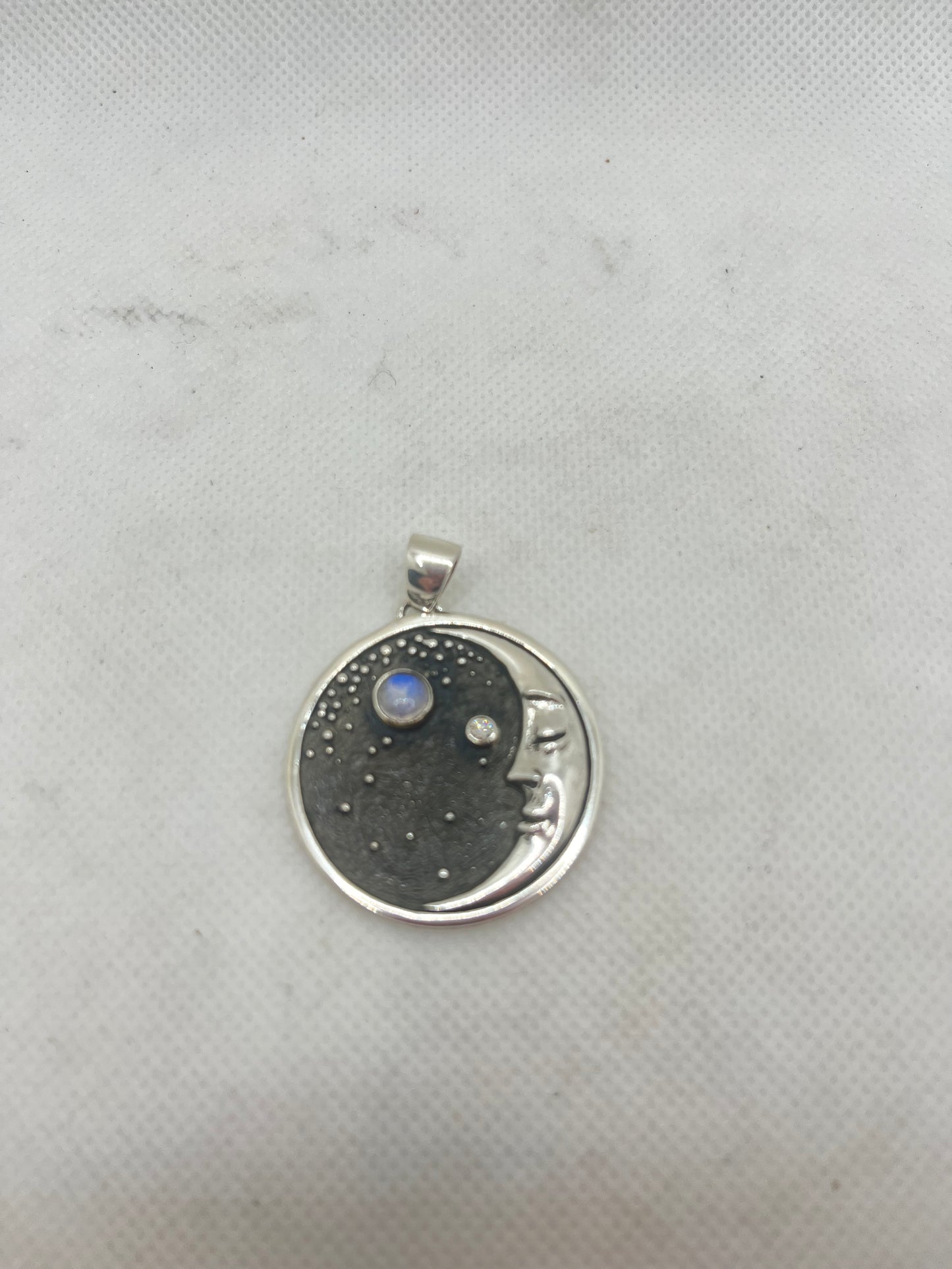 Crescent Moon Moonstone Pendant