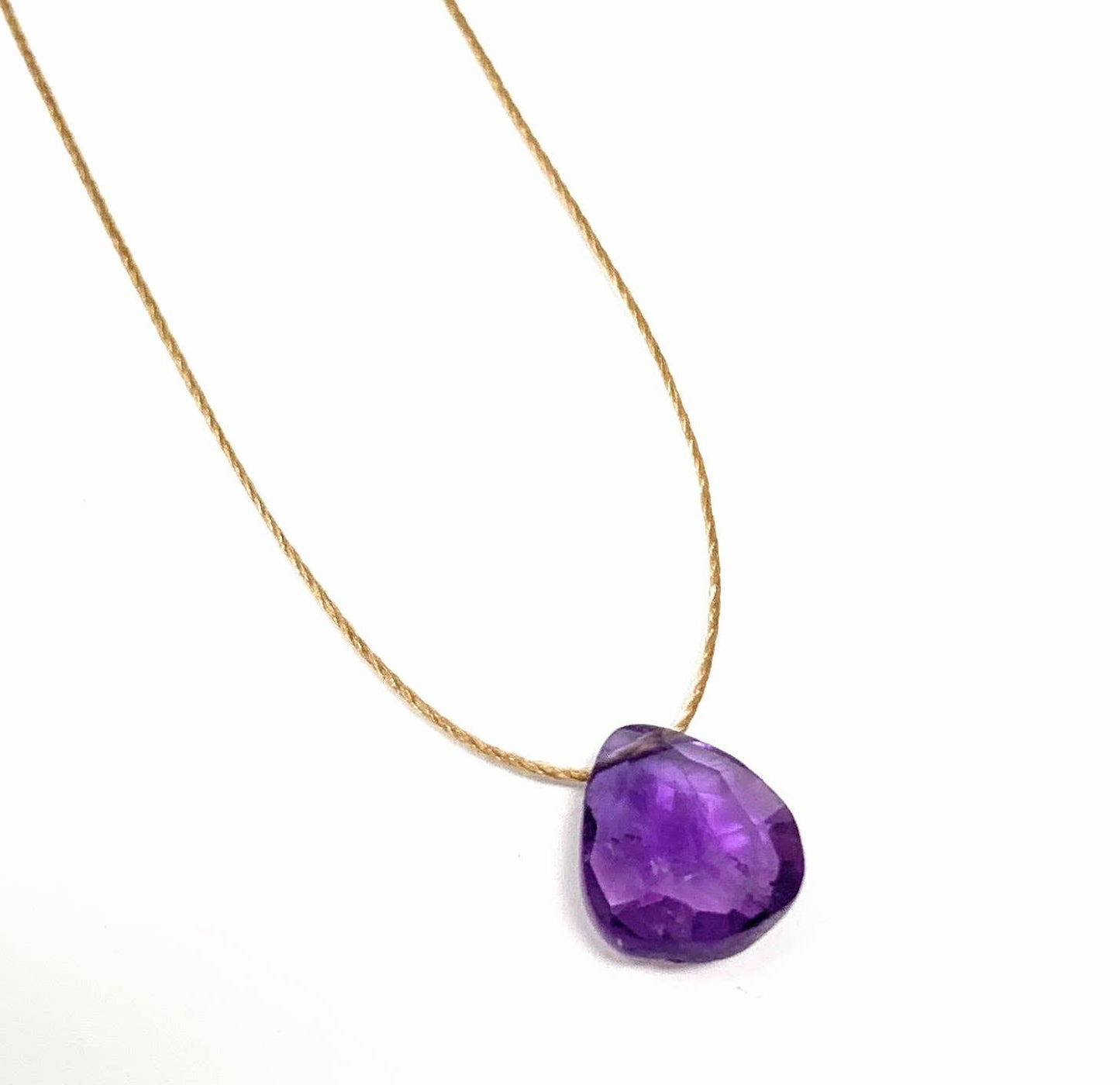 Amethyst Faceted Teardrop Necklace: 16, 18 or 20 inch legnth