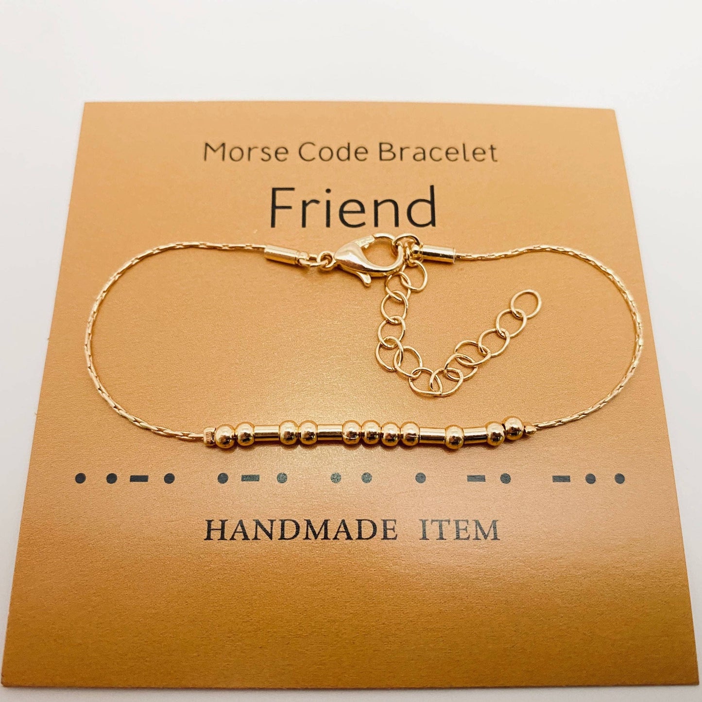 Handmade Golden Morse Code Bracelet: Never give up