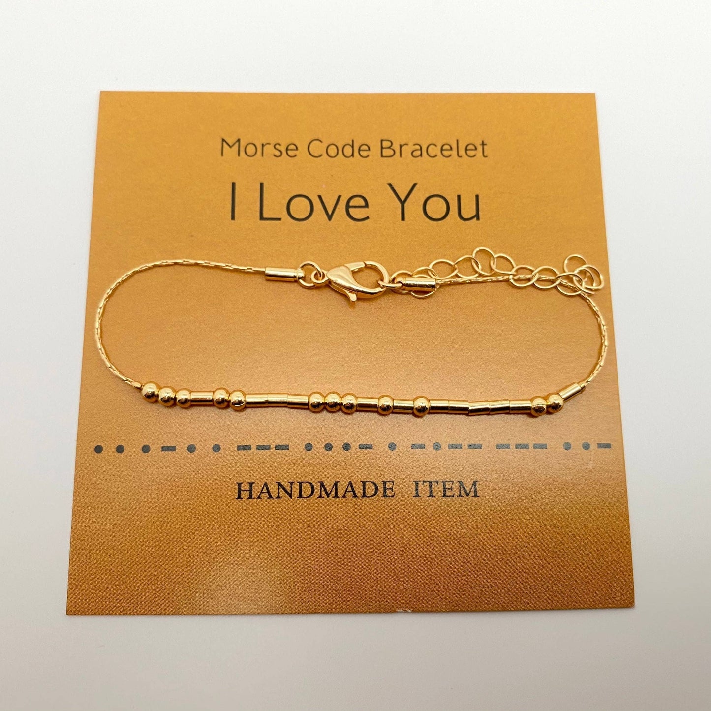 Handmade Golden Morse Code Bracelet: Never give up