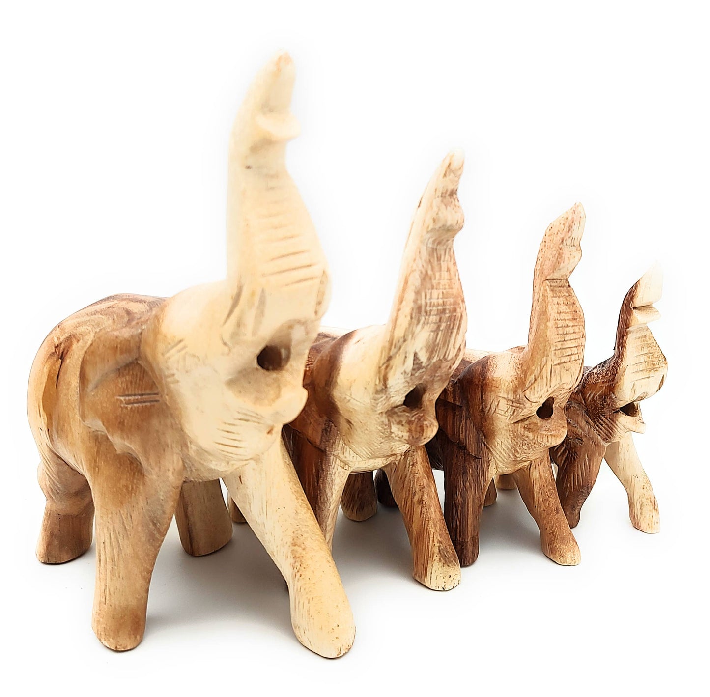 Wooden Trumpeting Elephant 5 inch