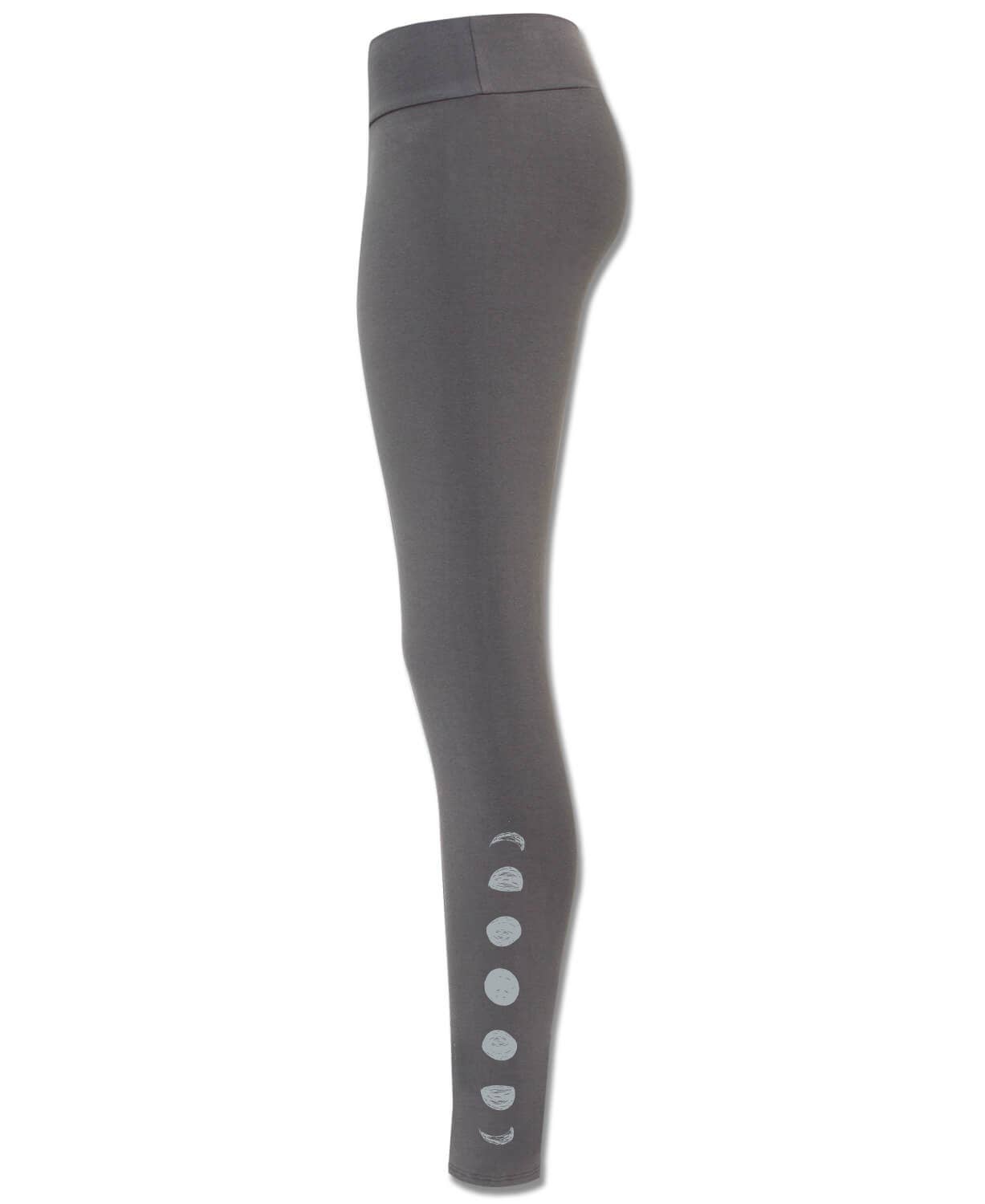 Lunar Phases Organic Cotton Leggings - Charcoal: XXL