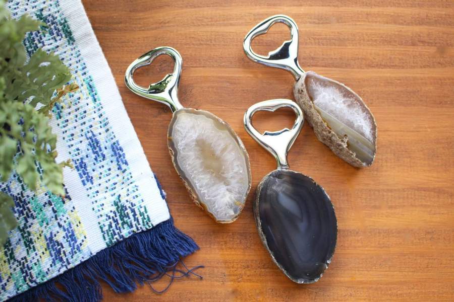Natural Stone Bottle Opener Citrine, Agate, Rose, Sodalite, Amethyst and Crystal Quartz