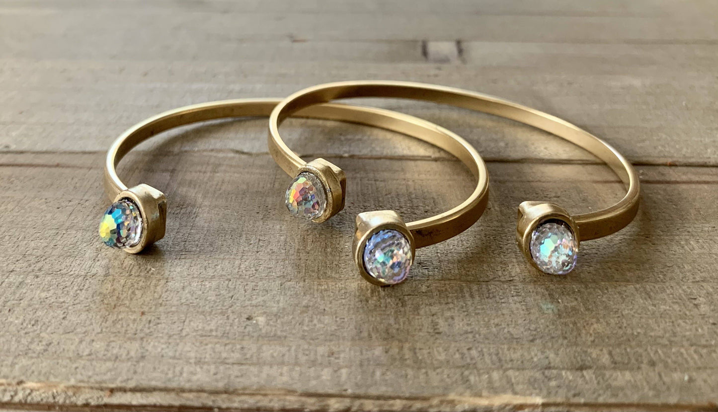 Hobnob- Swarovski crystal gold cuff bracelet
