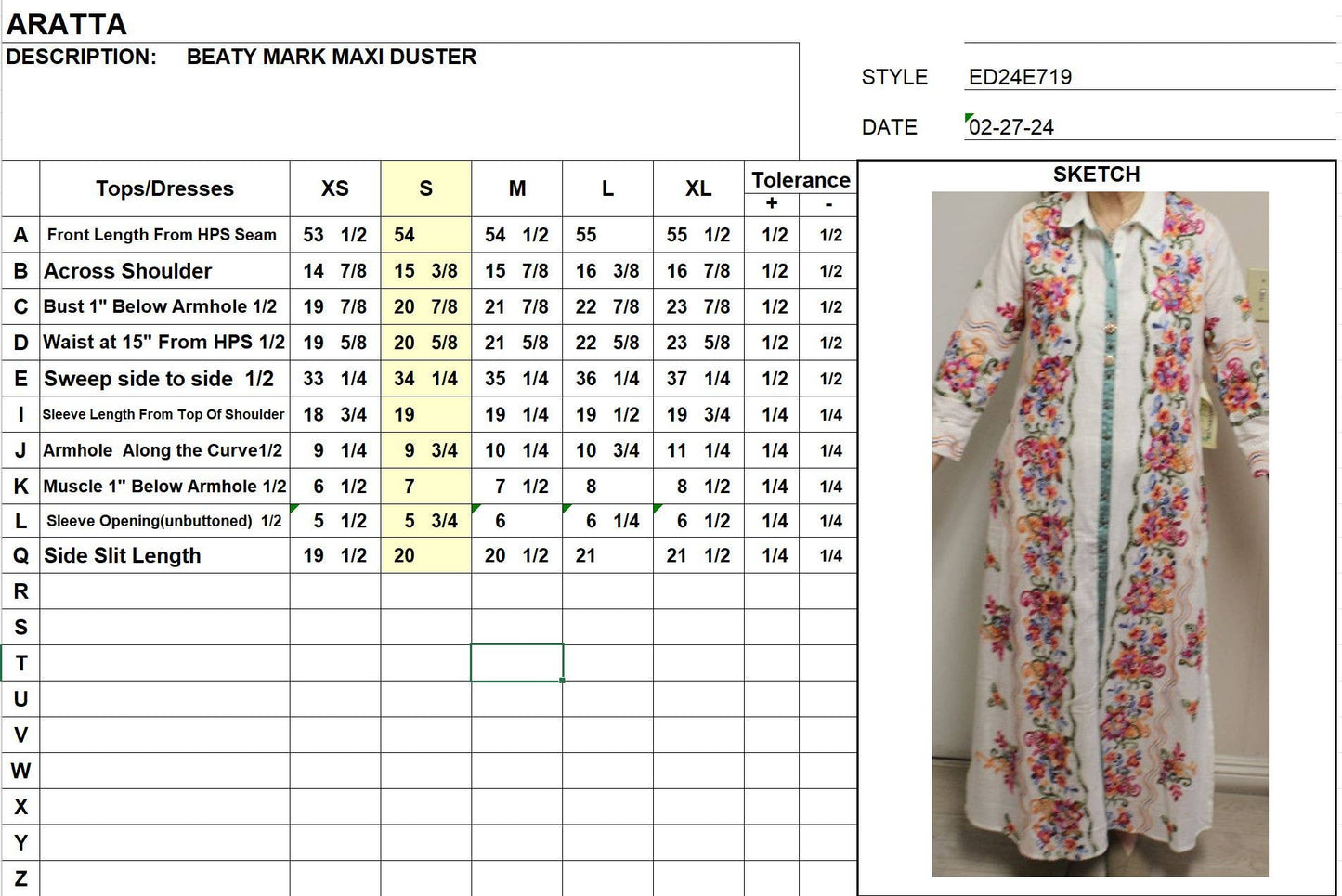 Beauty Mark Embroidered Maxi Duster / Shirt Dress : White /