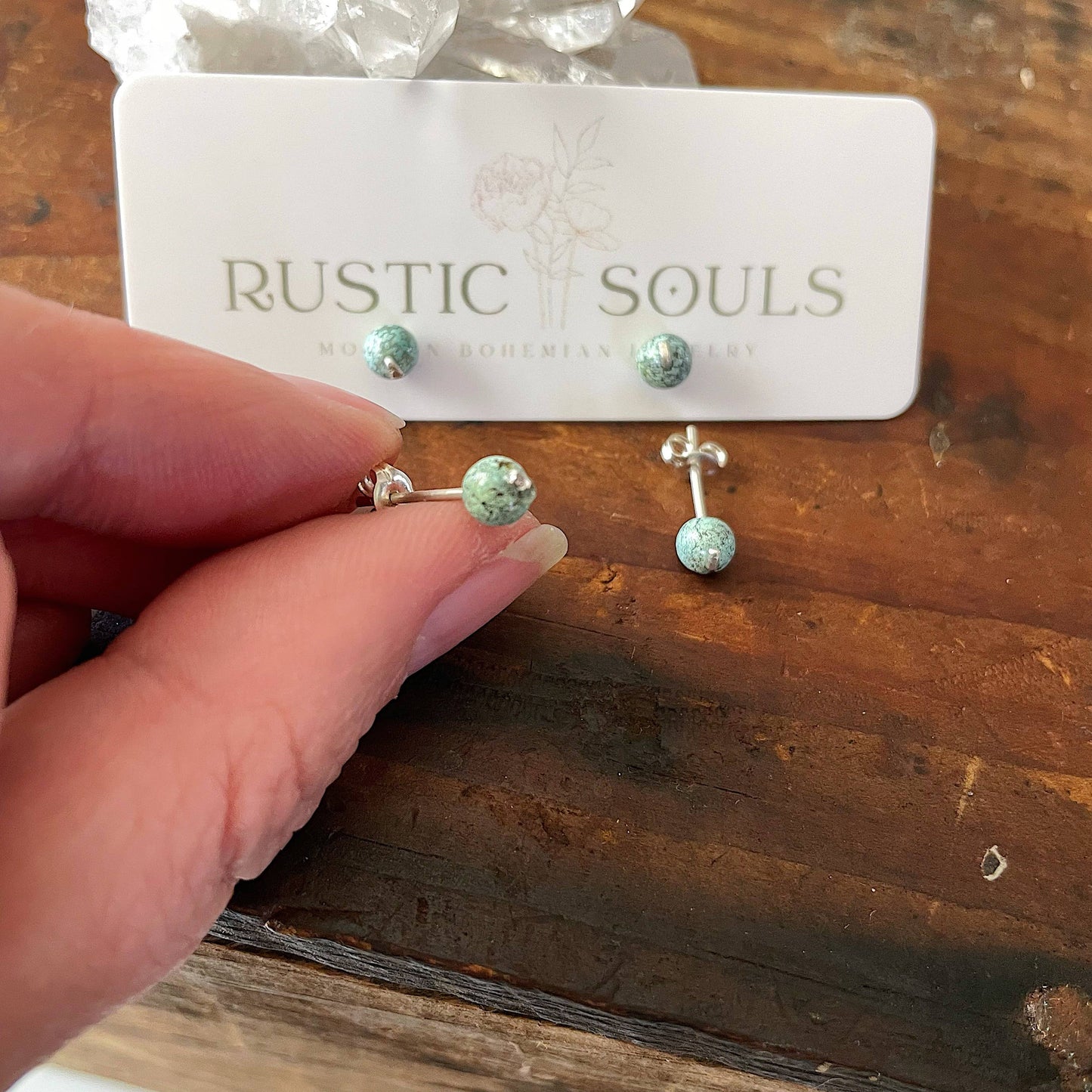 Turquoise Studs Earrings - Super Lightweight