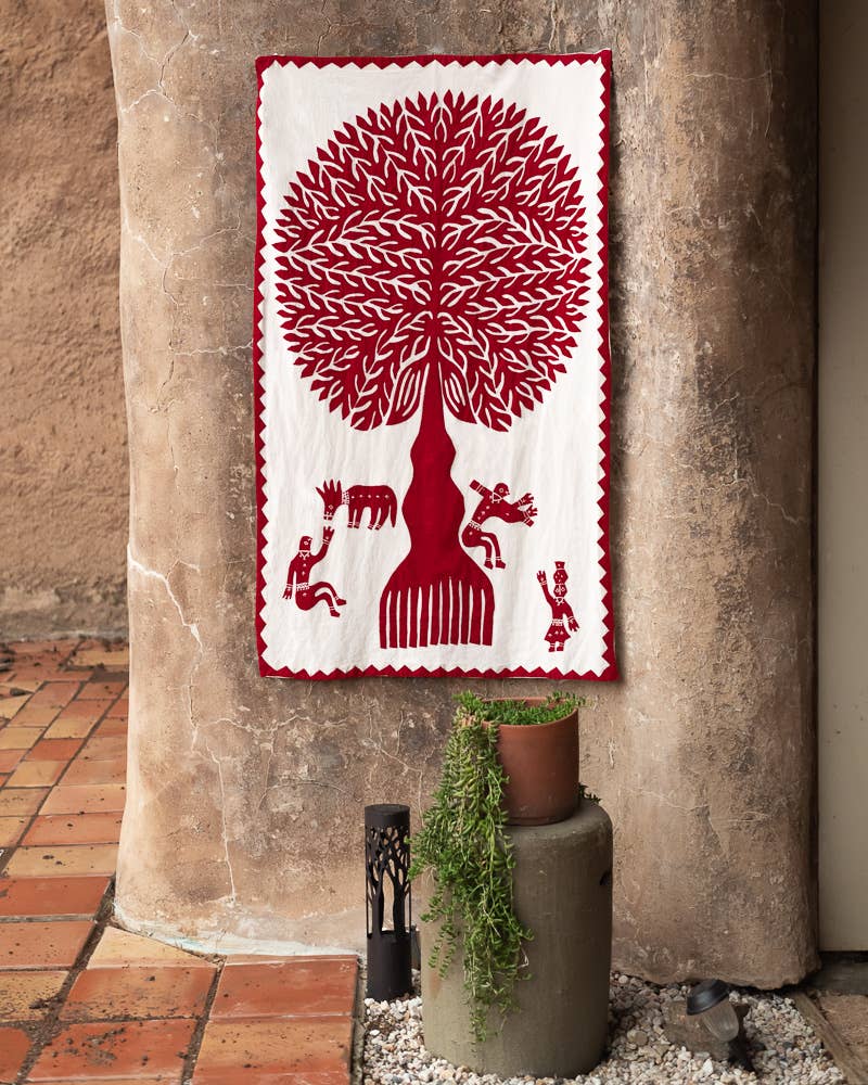 Tree of Life Wall Hanging, Large: Red